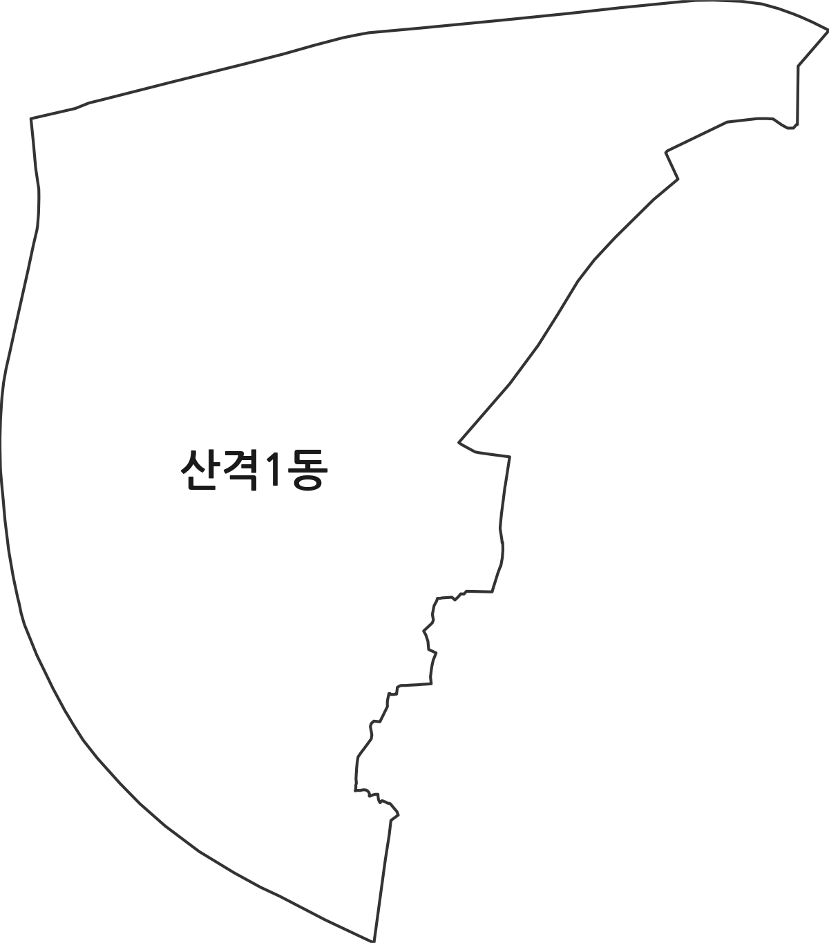 대구광역시 북구 산격1동 행정동 행정구역 경계 지도