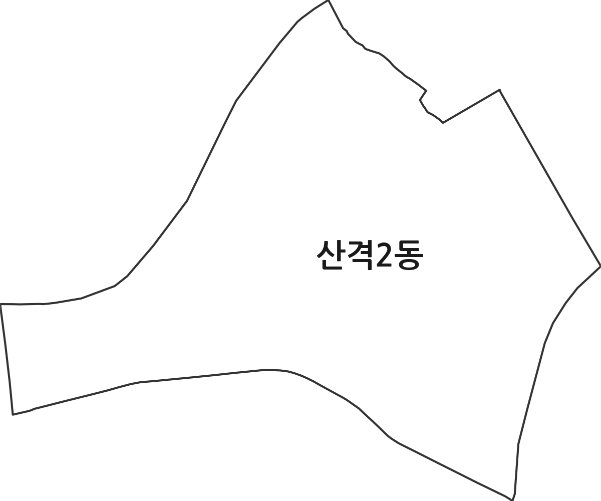 대구광역시 북구 산격2동 행정동 행정구역 경계 지도