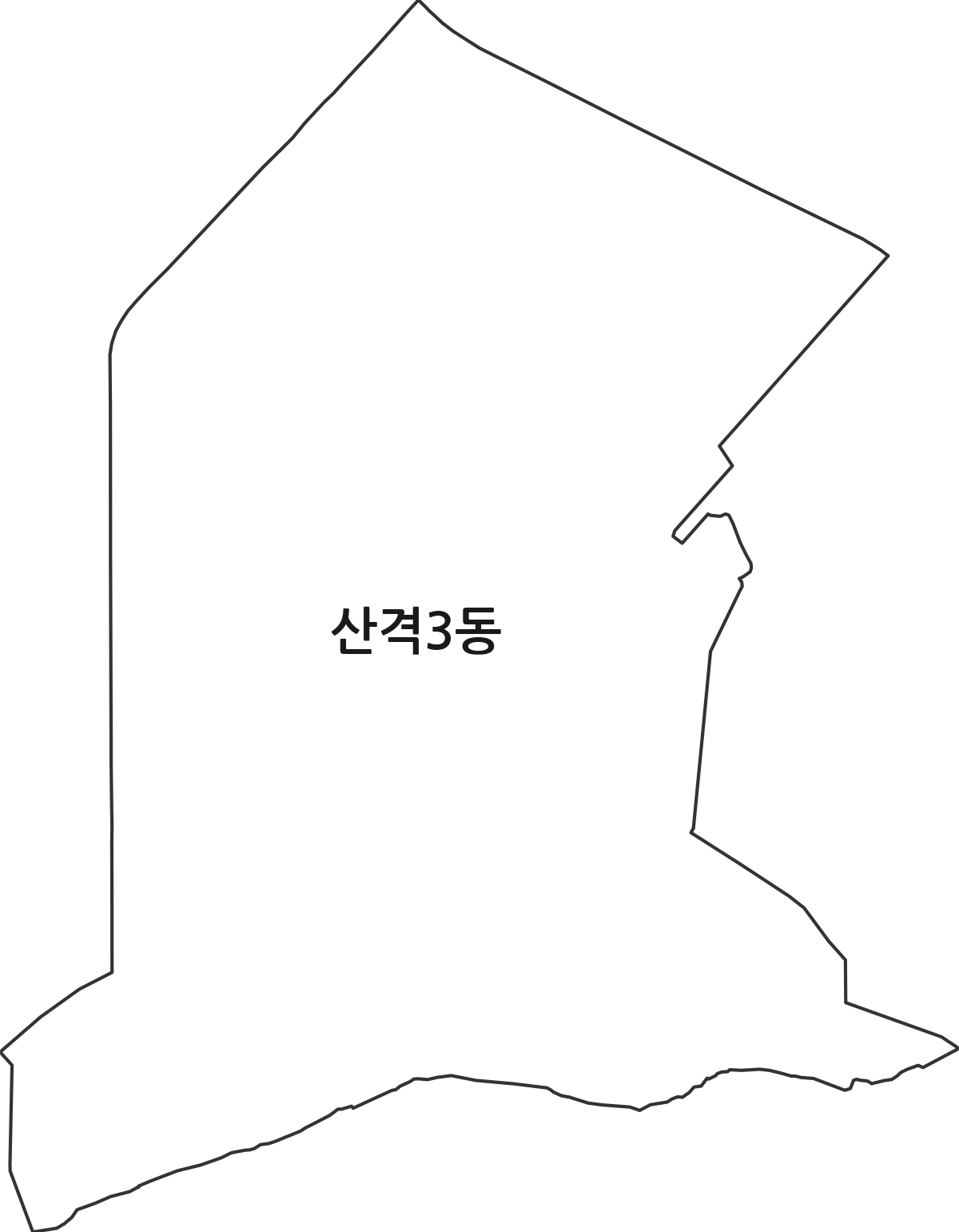 대구광역시 북구 산격3동 행정동 행정구역 경계 지도