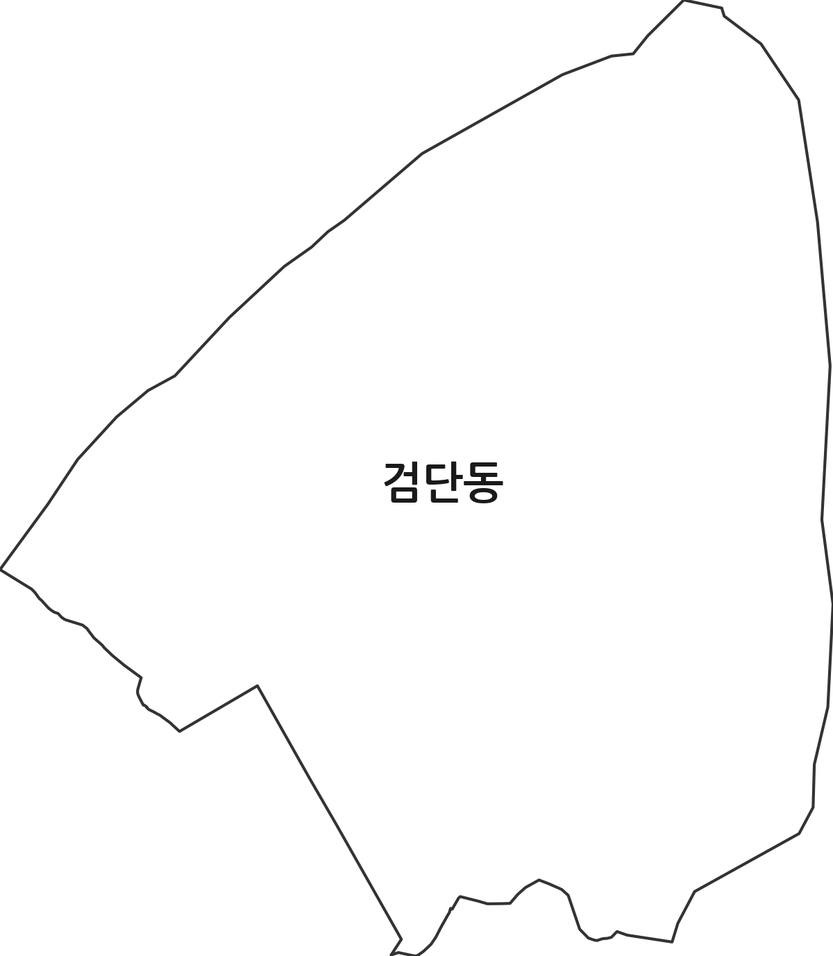 대구광역시 북구 검단동 법정동 행정구역 경계 지도
