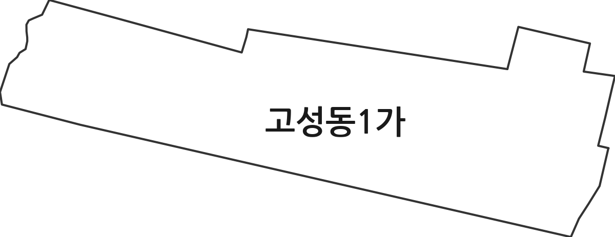 대구광역시 북구 고성동1가 법정동 행정구역 경계 지도