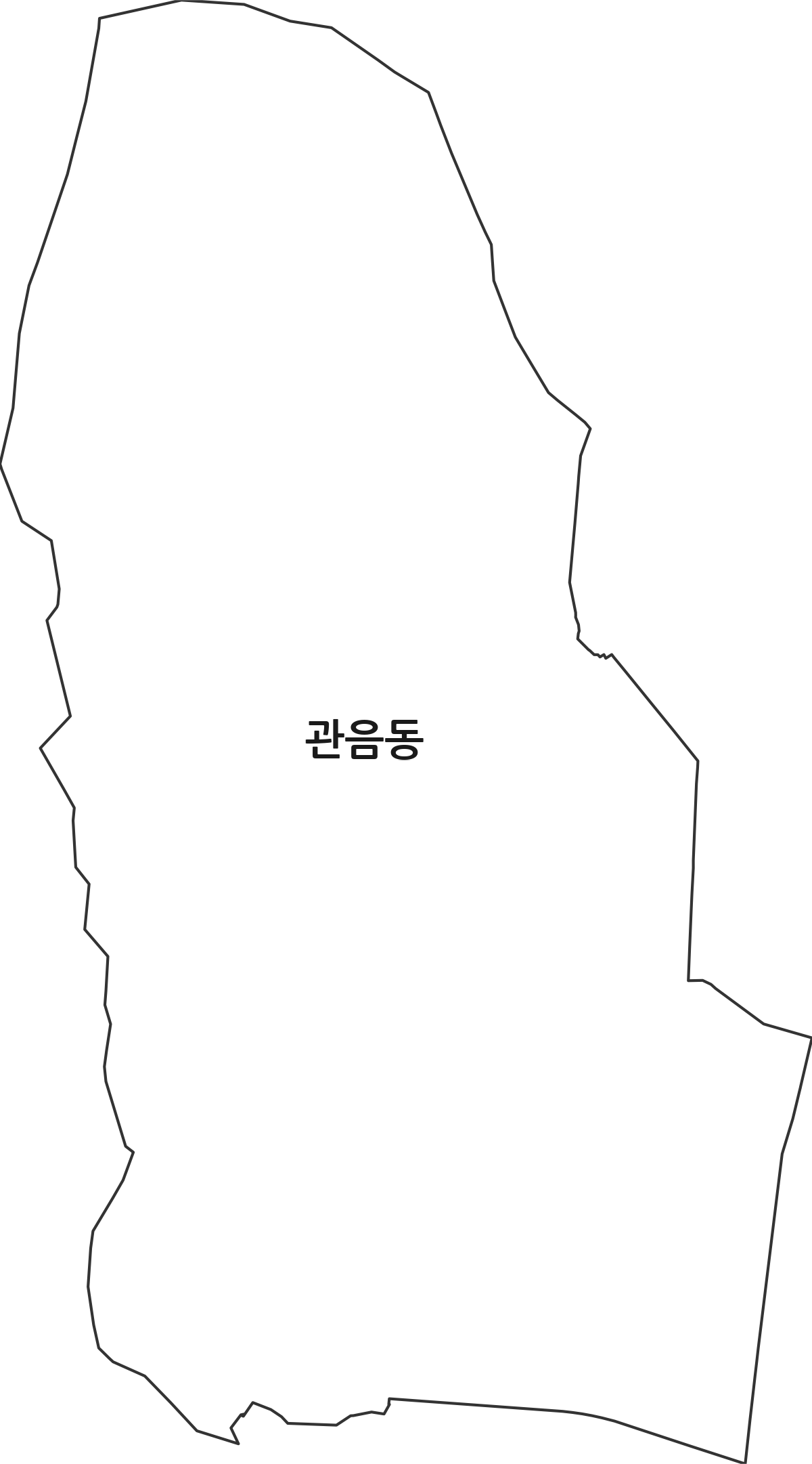 대구광역시 북구 관음동 법정동 행정구역 경계 지도
