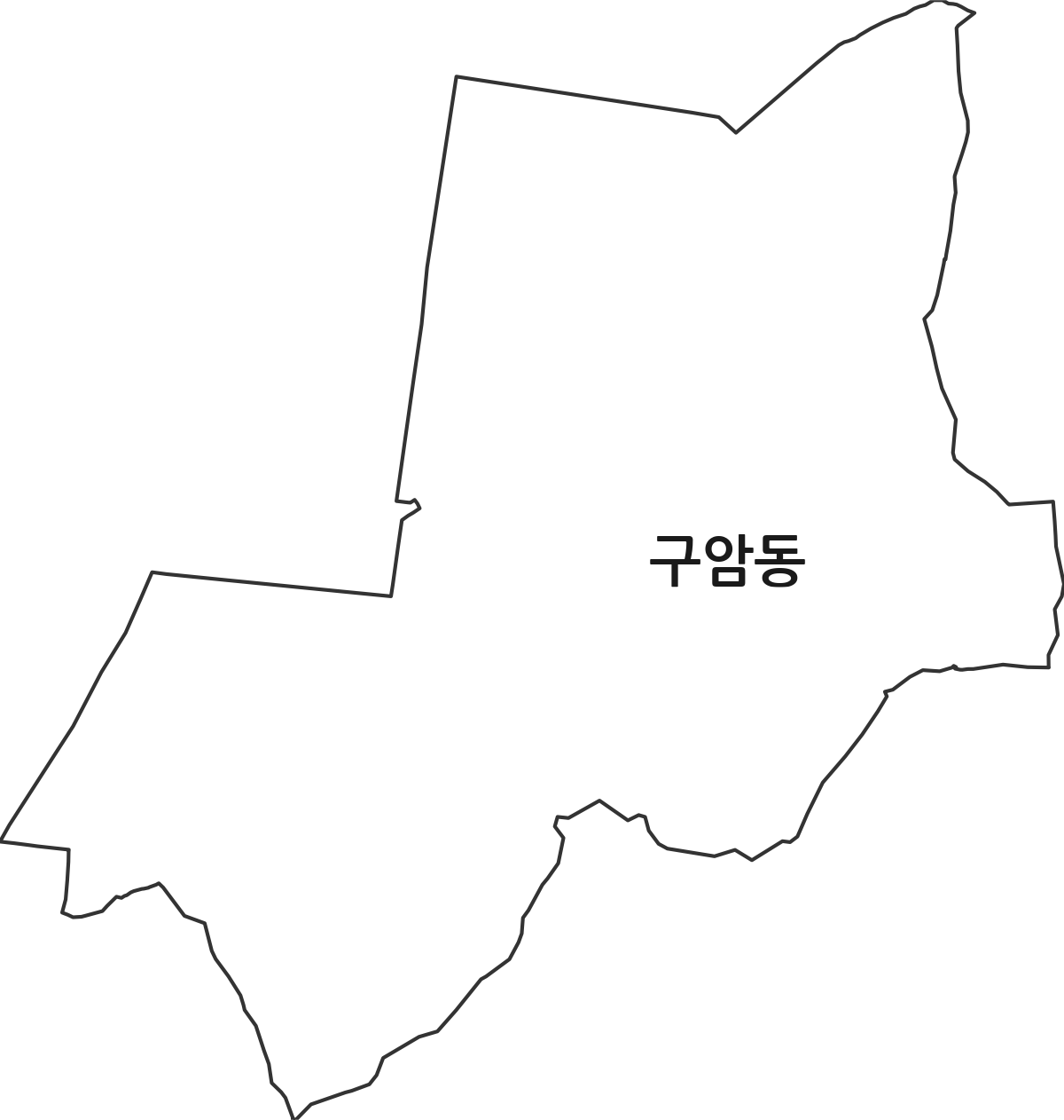 대구광역시 북구 구암동 법정동 행정구역 경계 지도