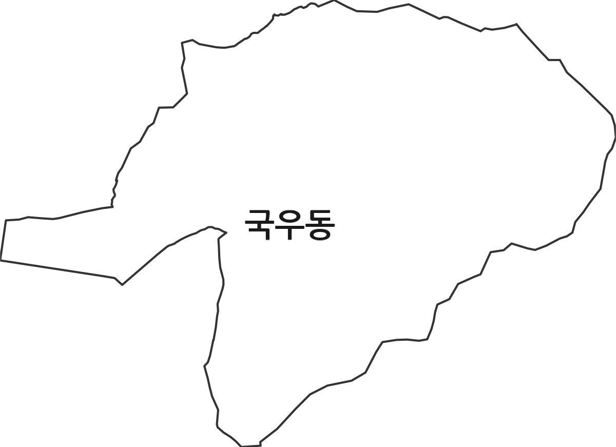 대구광역시 북구 국우동 법정동 행정구역 경계 지도