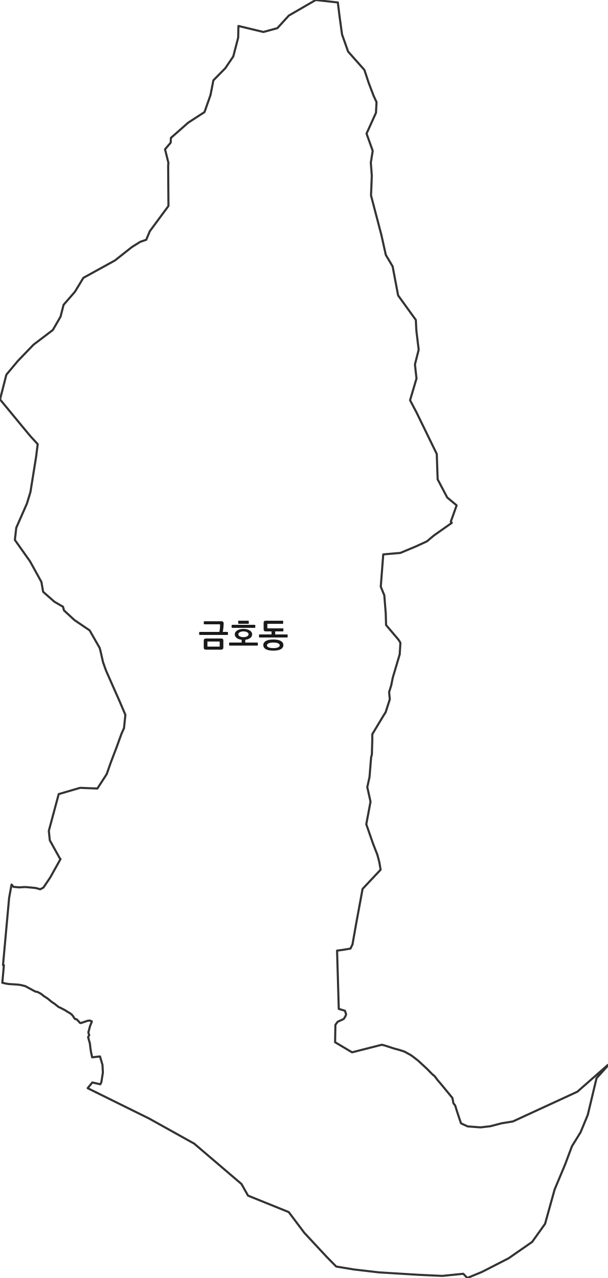 대구광역시 북구 금호동 법정동 행정구역 경계 지도