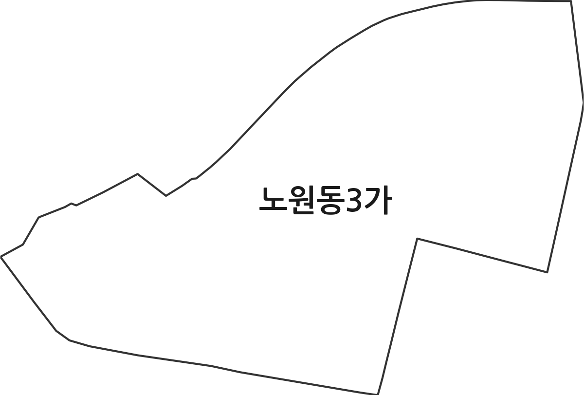 대구광역시 북구 노원동3가 법정동 행정구역 경계 지도