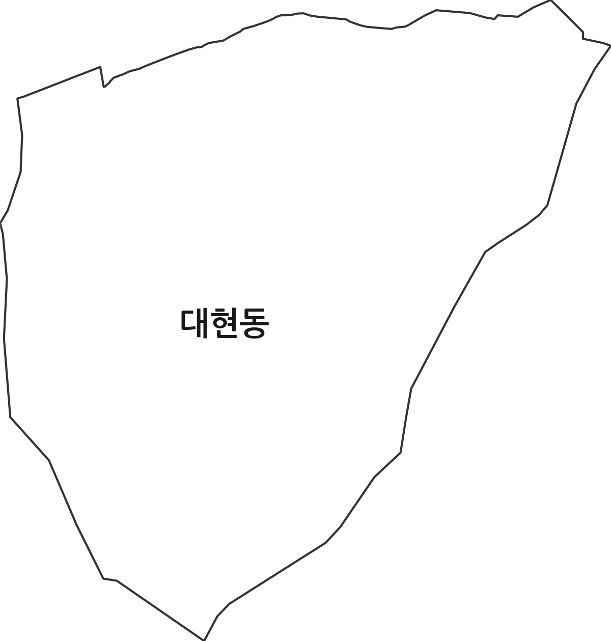 대구광역시 북구 대현동 법정동 행정구역 경계 지도
