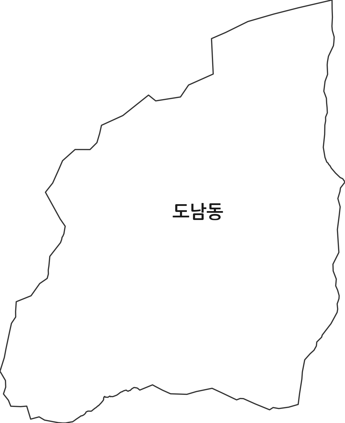 대구광역시 북구 도남동 법정동 행정구역 경계 지도