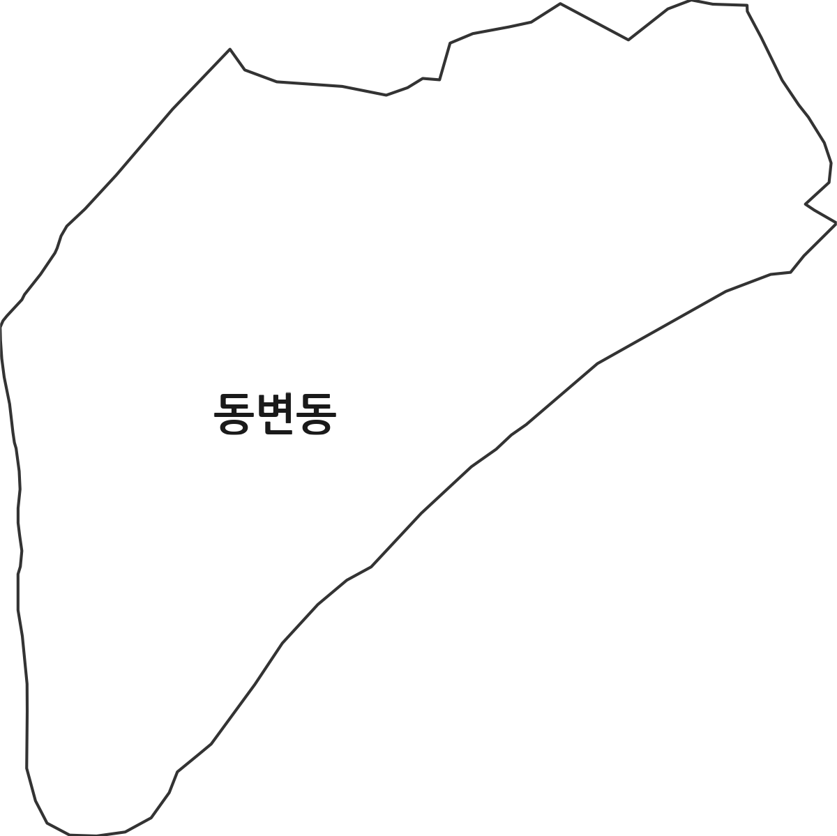 대구광역시 북구 동변동 법정동 행정구역 경계 지도