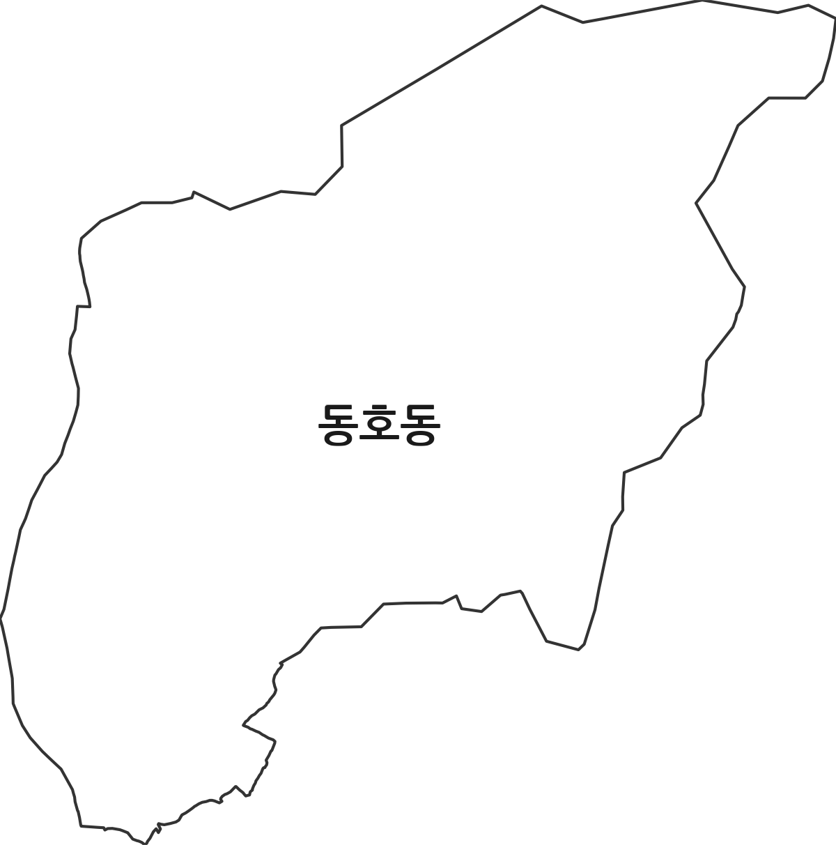 대구광역시 북구 동호동 법정동 행정구역 경계 지도
