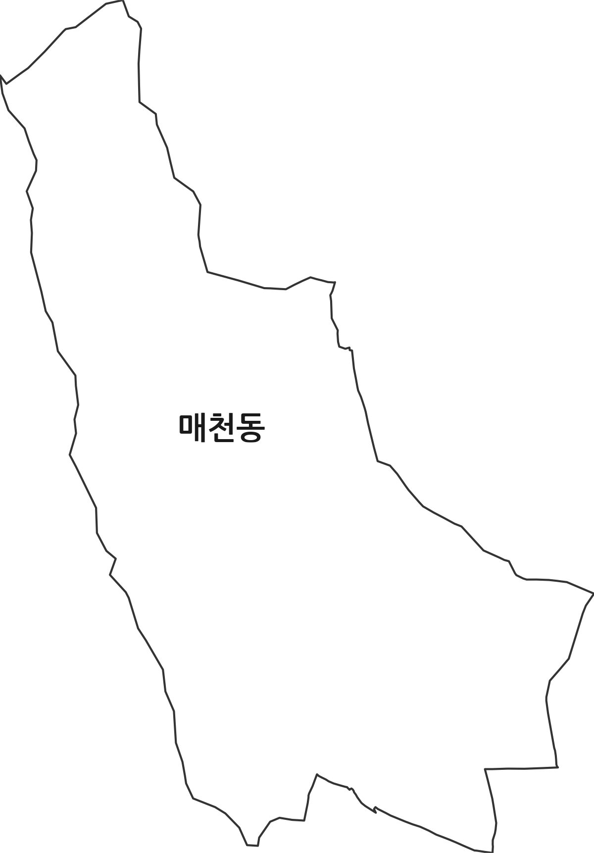 대구광역시 북구 매천동 법정동 행정구역 경계 지도