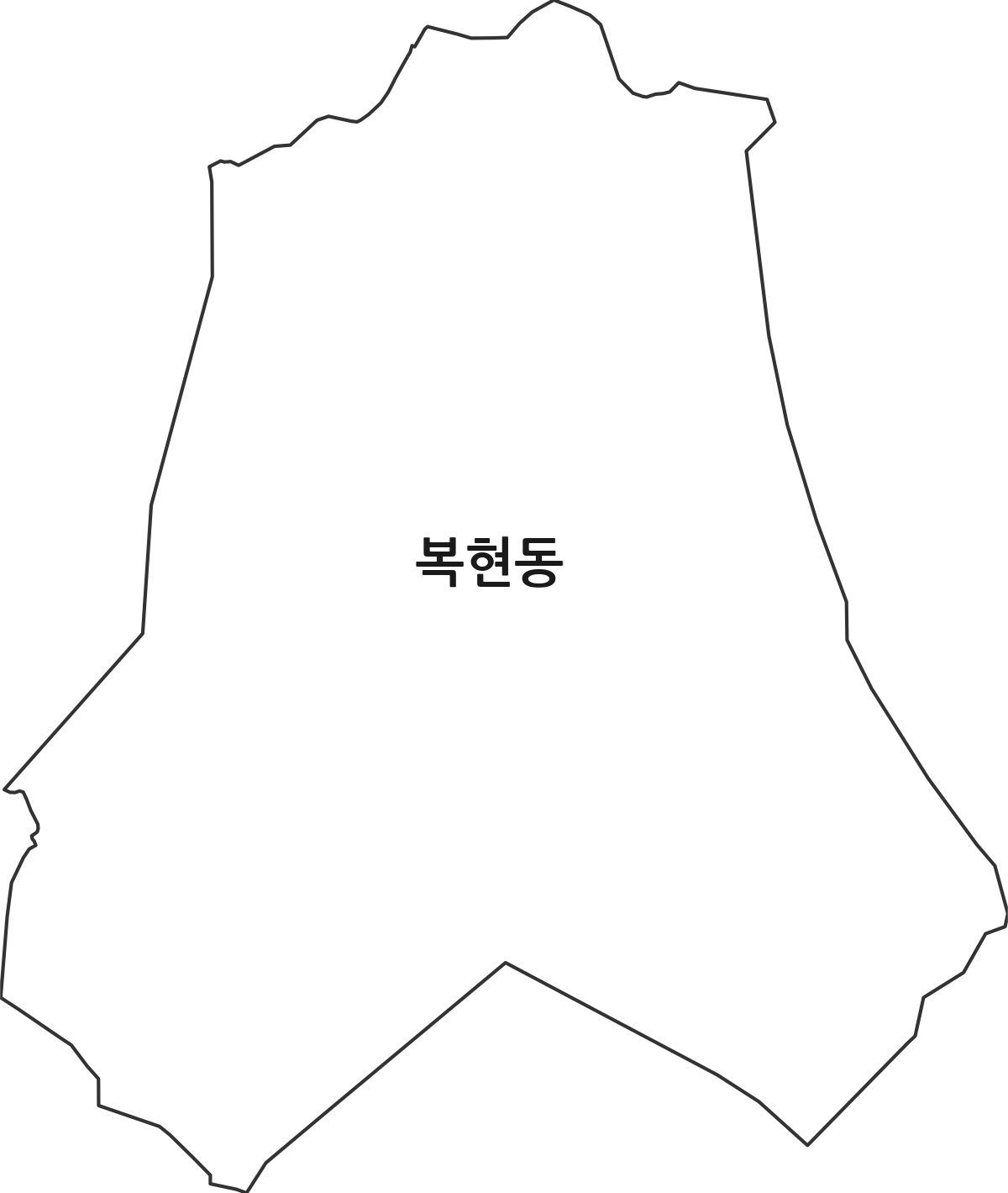 대구광역시 북구 복현동 법정동 행정구역 경계 지도