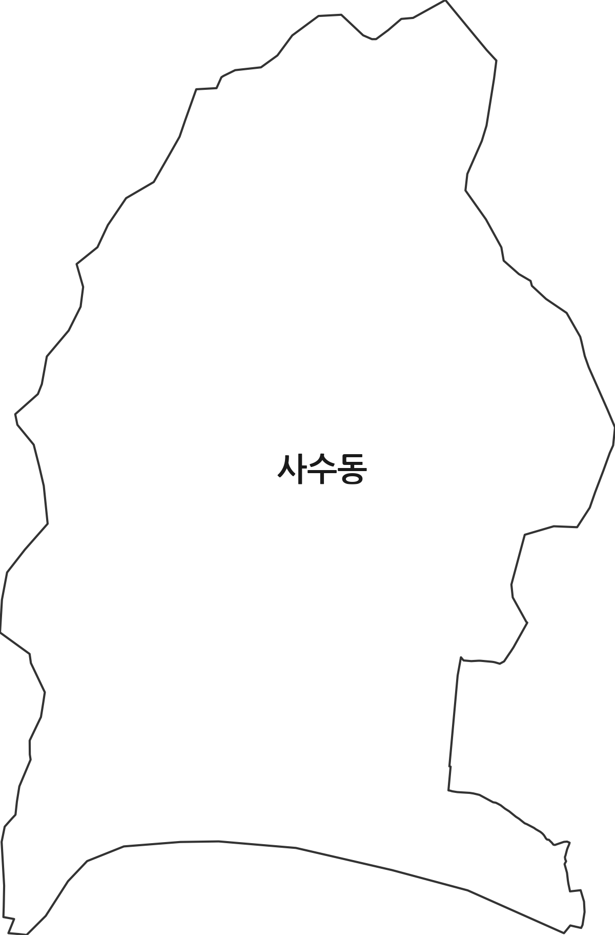 대구광역시 북구 사수동 법정동 행정구역 경계 지도