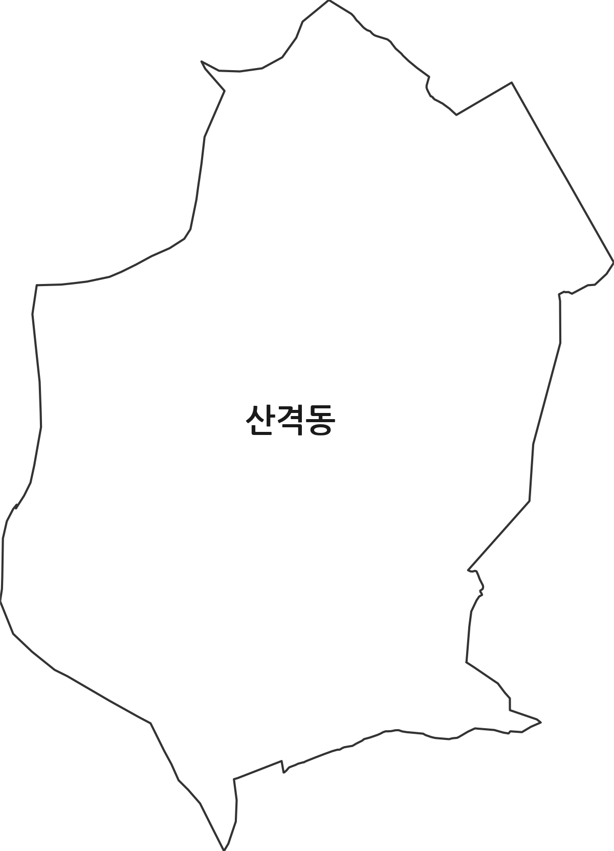 대구광역시 북구 산격동 법정동 행정구역 경계 지도