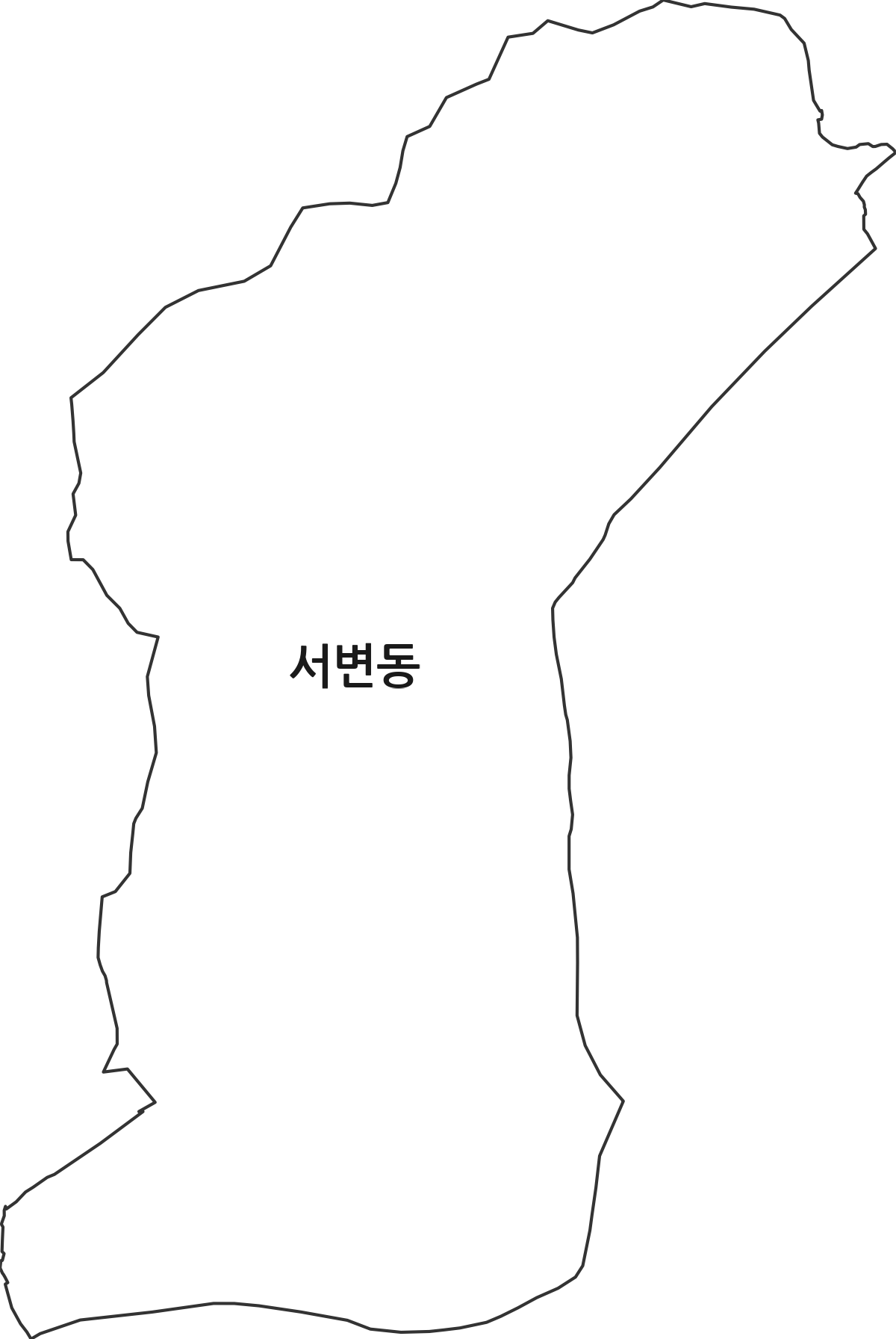 대구광역시 북구 서변동 법정동 행정구역 경계 지도