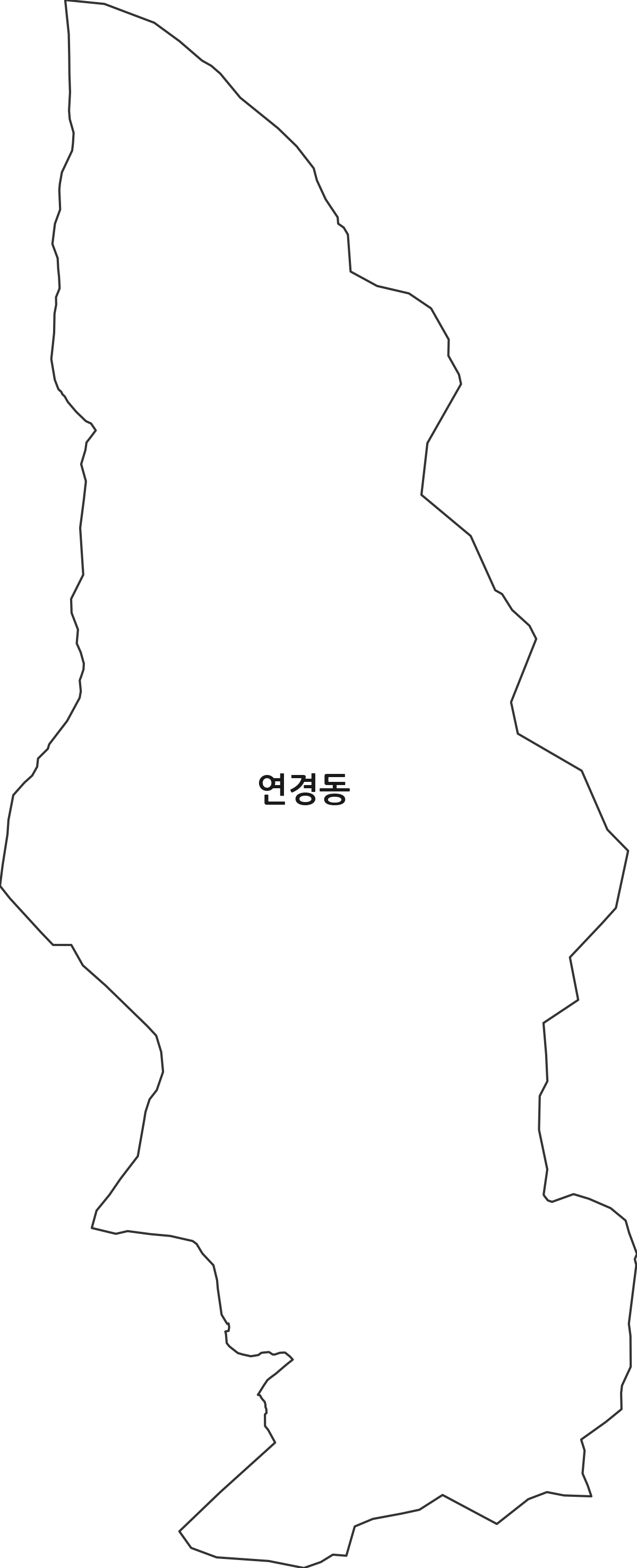 대구광역시 북구 연경동 법정동 행정구역 경계 지도