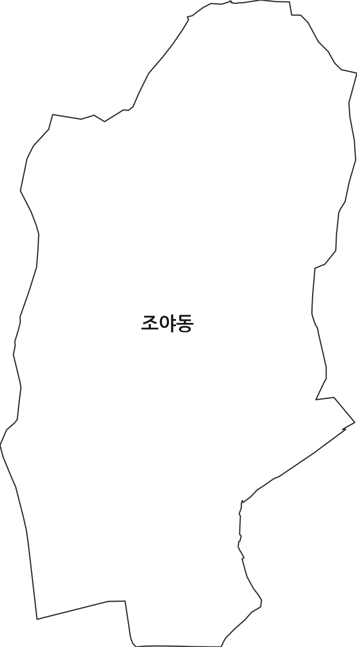 대구광역시 북구 조야동 법정동 행정구역 경계 지도
