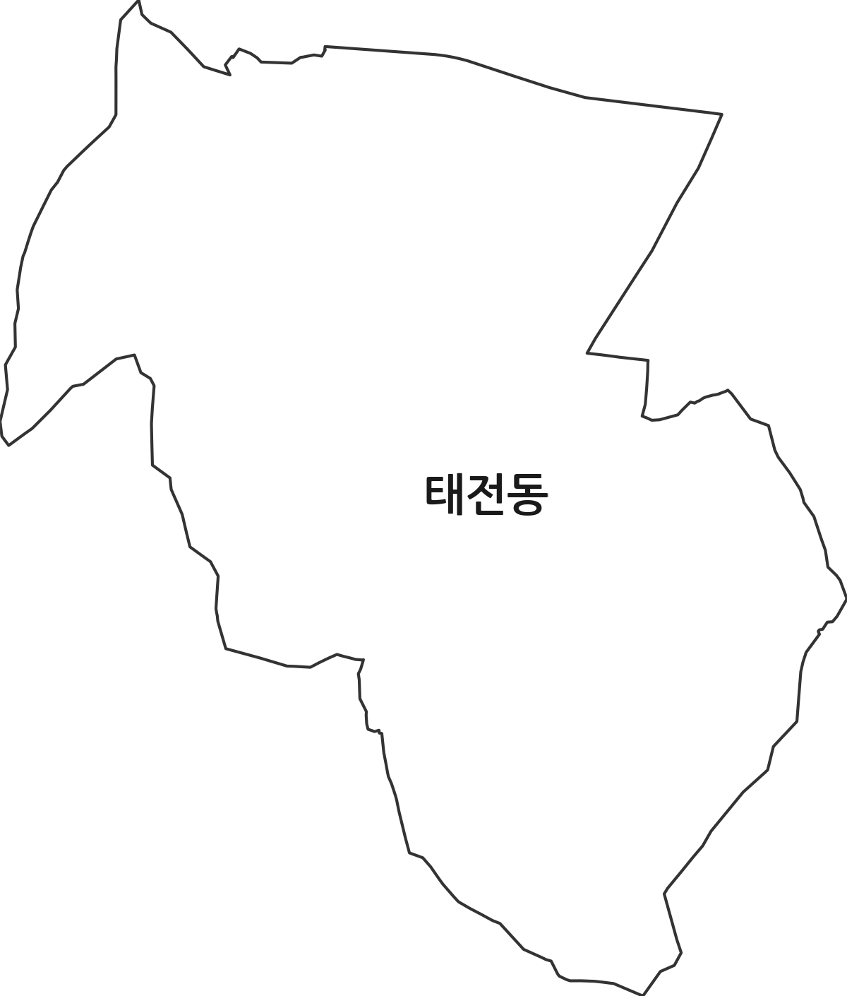 대구광역시 북구 태전동 법정동 행정구역 경계 지도