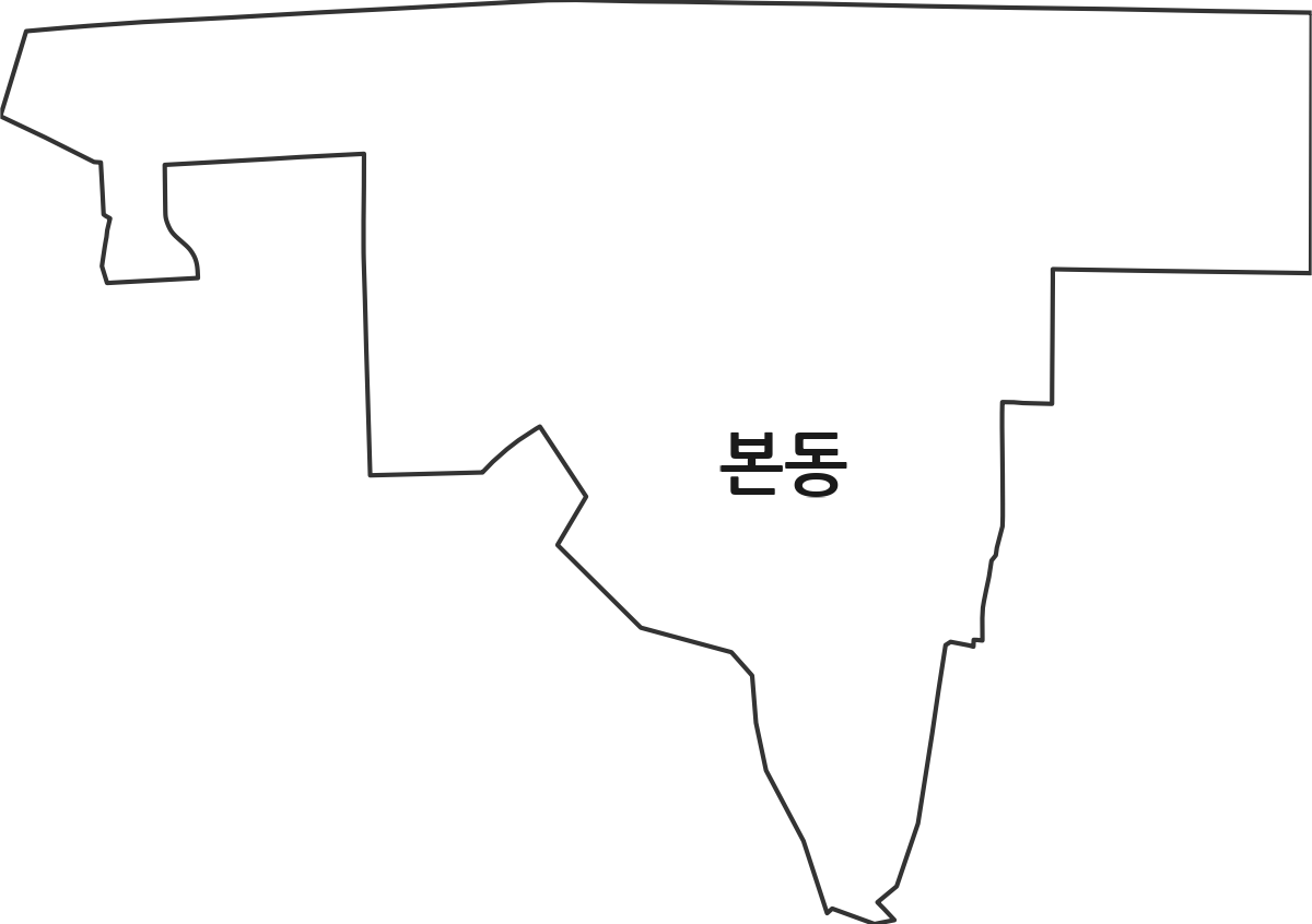 대구광역시 달서구 본동 행정동 행정구역 경계 지도