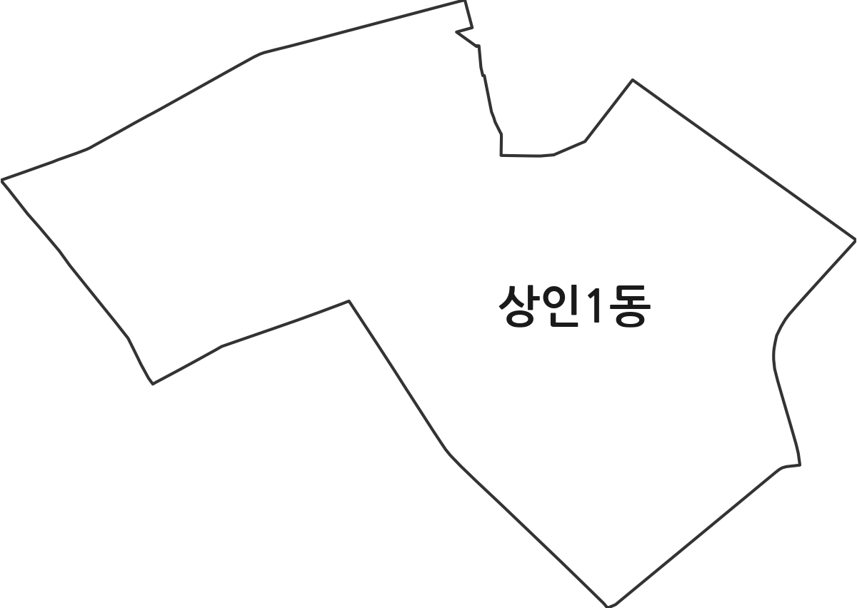 대구광역시 달서구 상인1동 행정동 행정구역 경계 지도