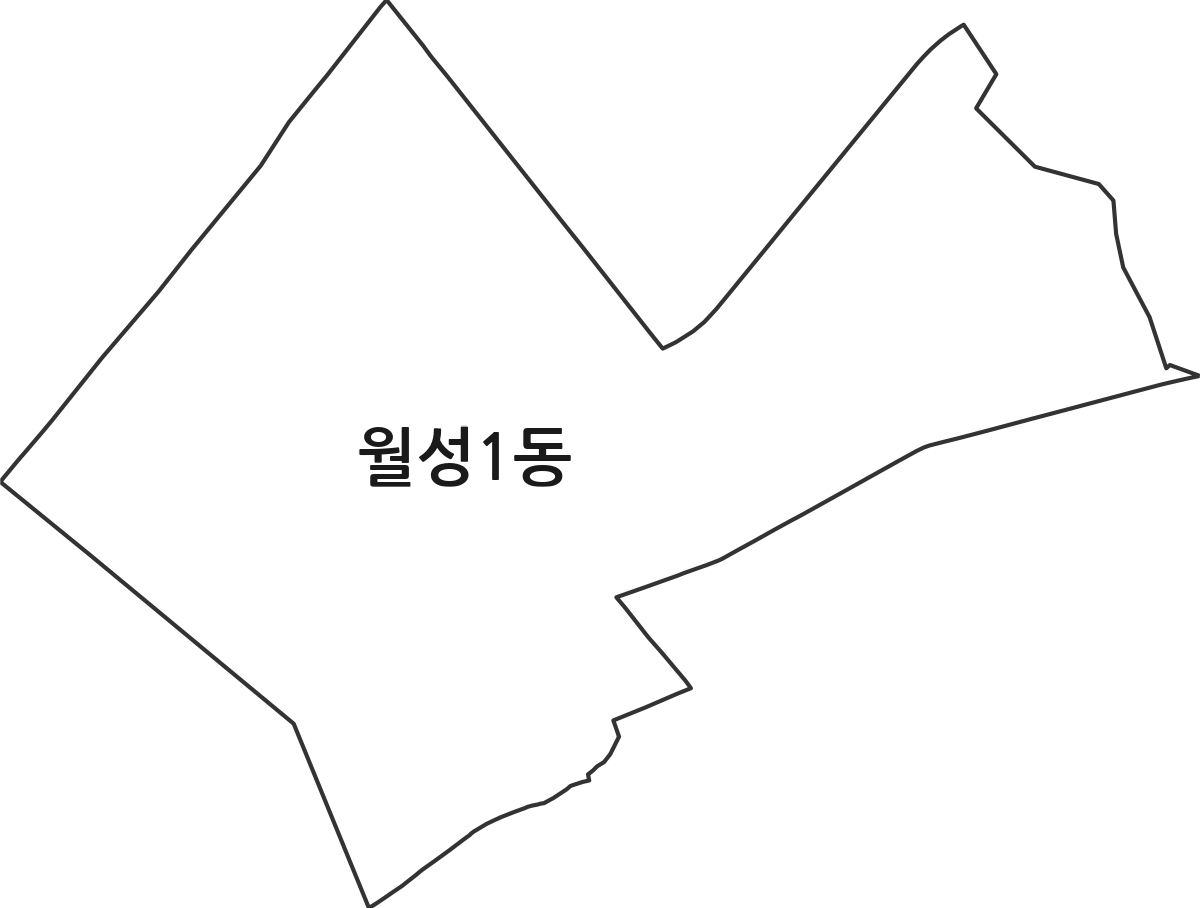 대구광역시 달서구 월성1동 행정동 행정구역 경계 지도