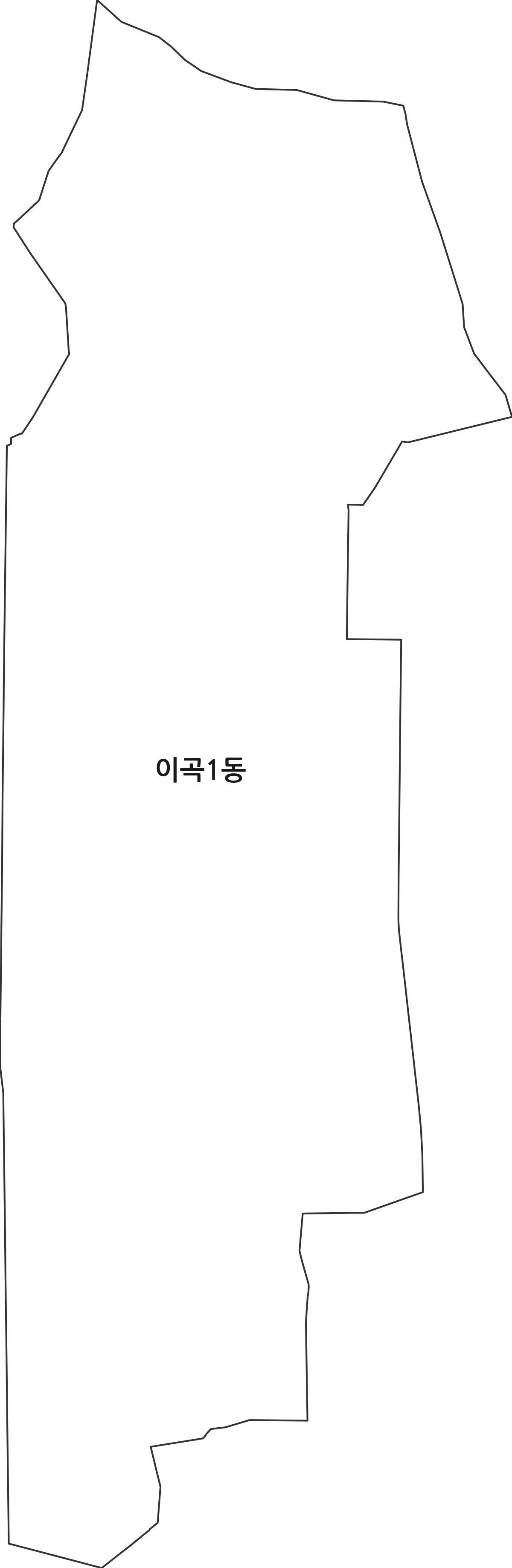 대구광역시 달서구 이곡1동 행정동 행정구역 경계 지도