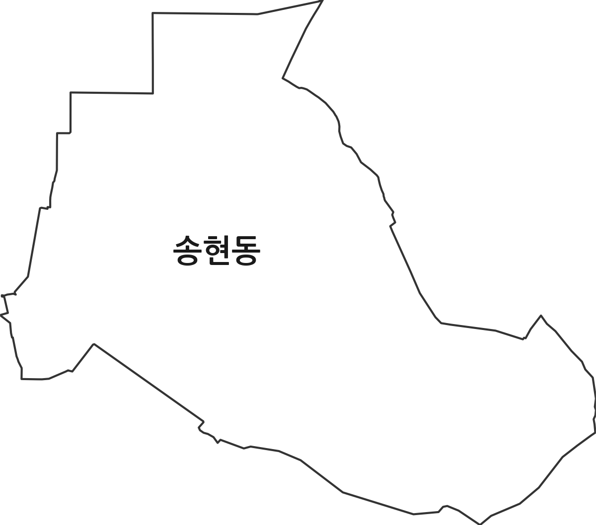 대구광역시 달서구 송현동 법정동 행정구역 경계 지도