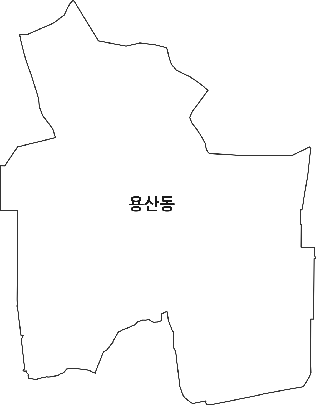 대구광역시 달서구 용산동 법정동 행정구역 경계 지도