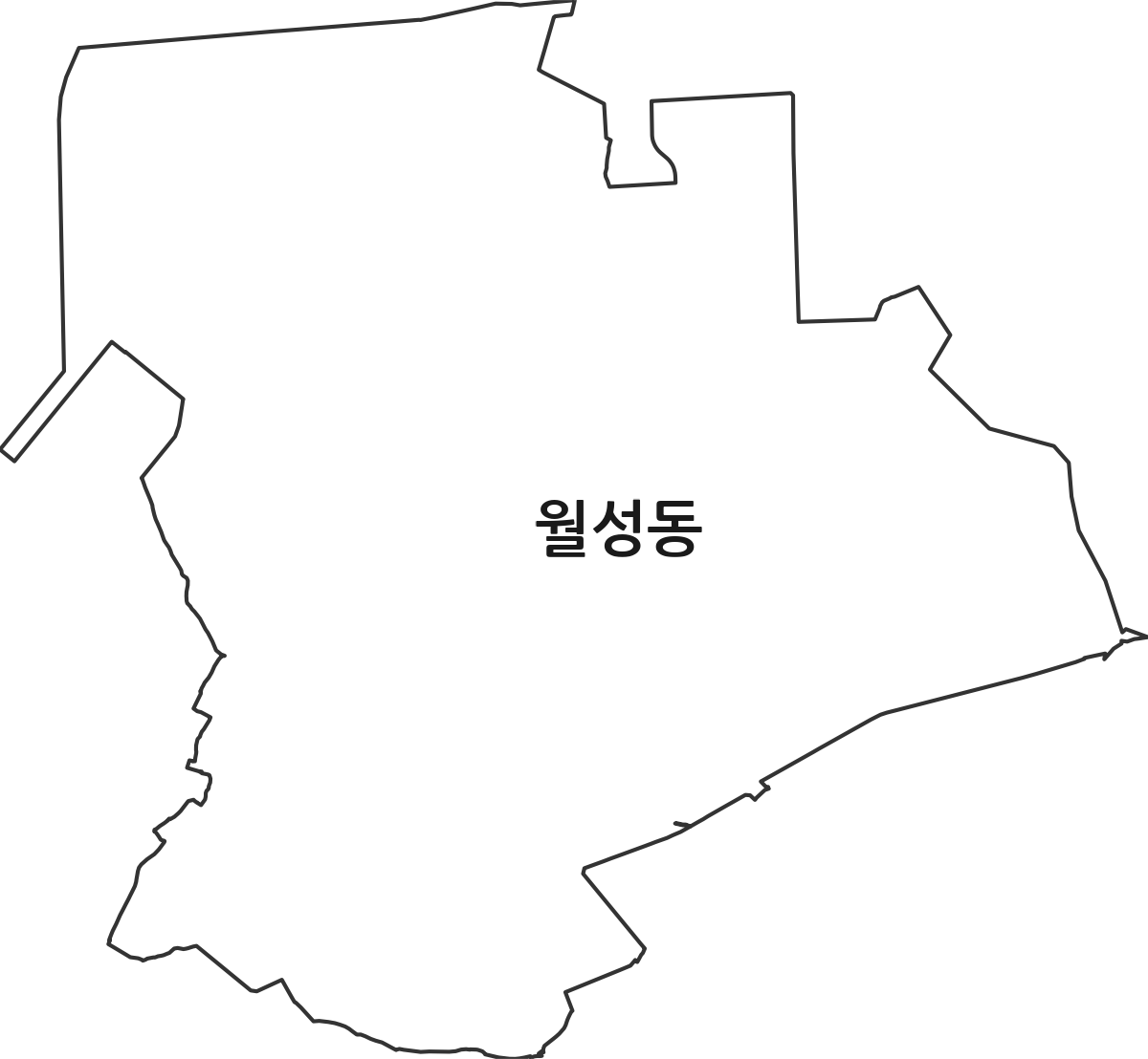 대구광역시 달서구 월성동 법정동 행정구역 경계 지도