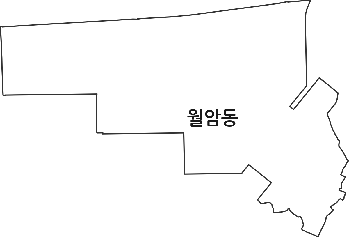 대구광역시 달서구 월암동 법정동 행정구역 경계 지도