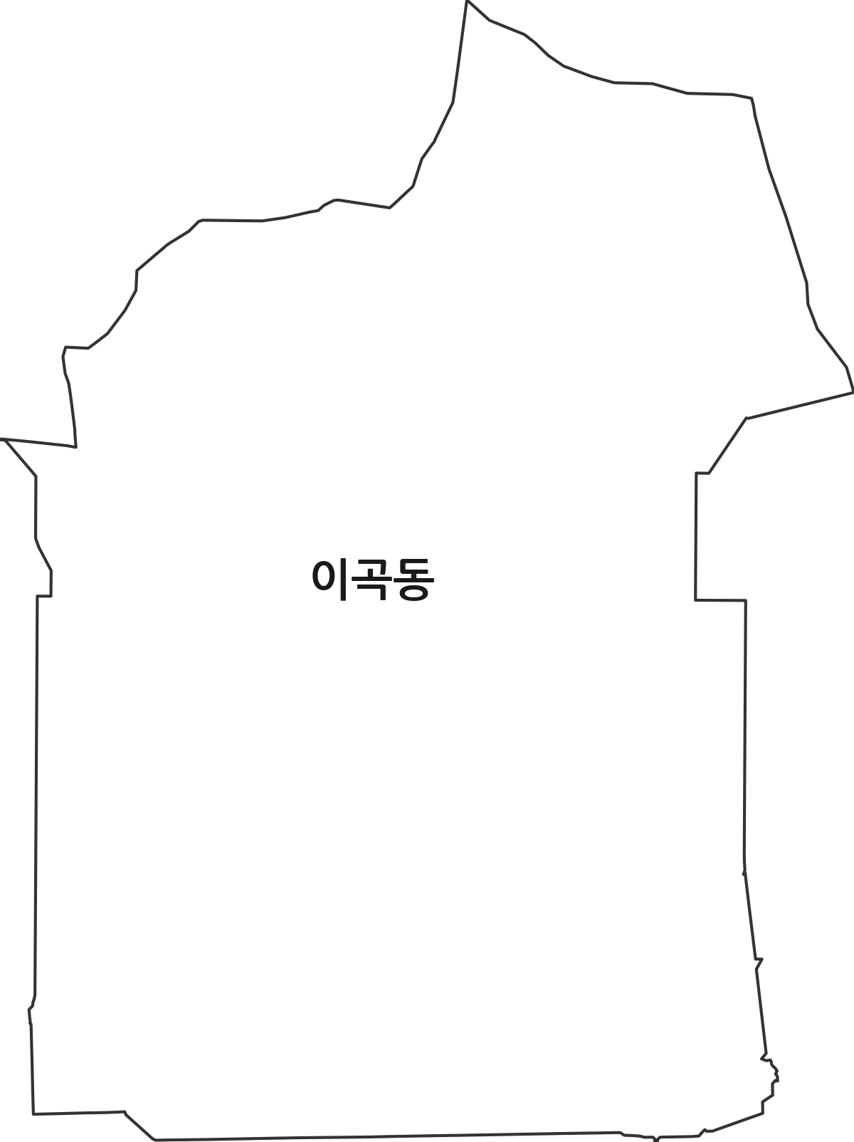 대구광역시 달서구 이곡동 법정동 행정구역 경계 지도