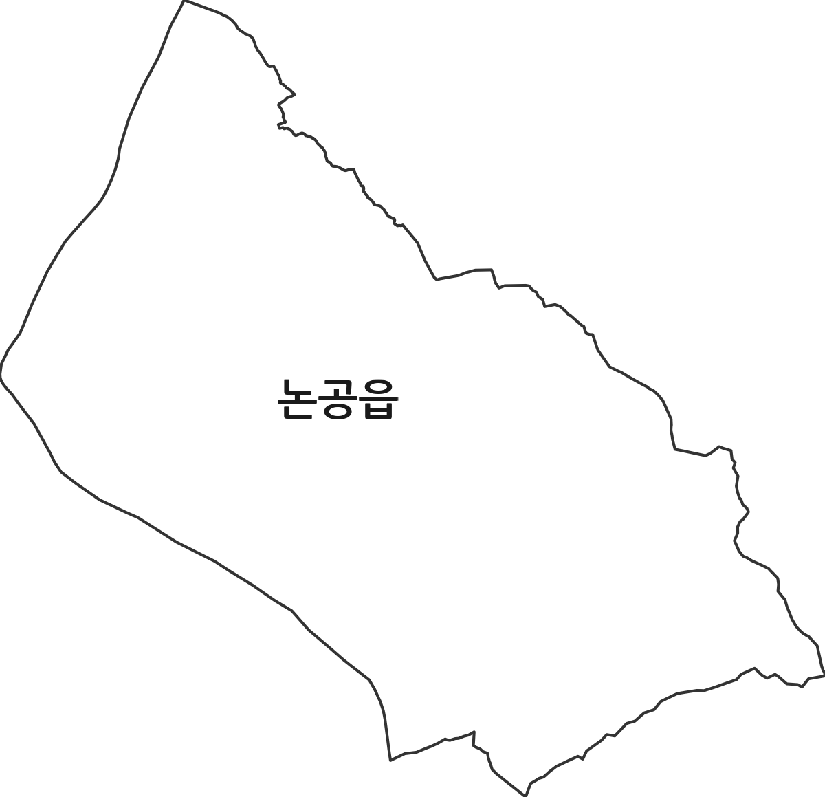 대구광역시 달성군 논공읍 행정동 행정구역 경계 지도