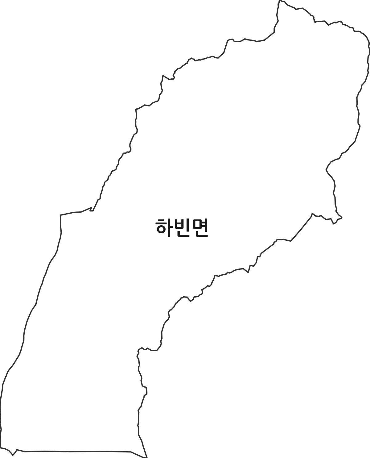 대구광역시 달성군 하빈면 행정동 행정구역 경계 지도