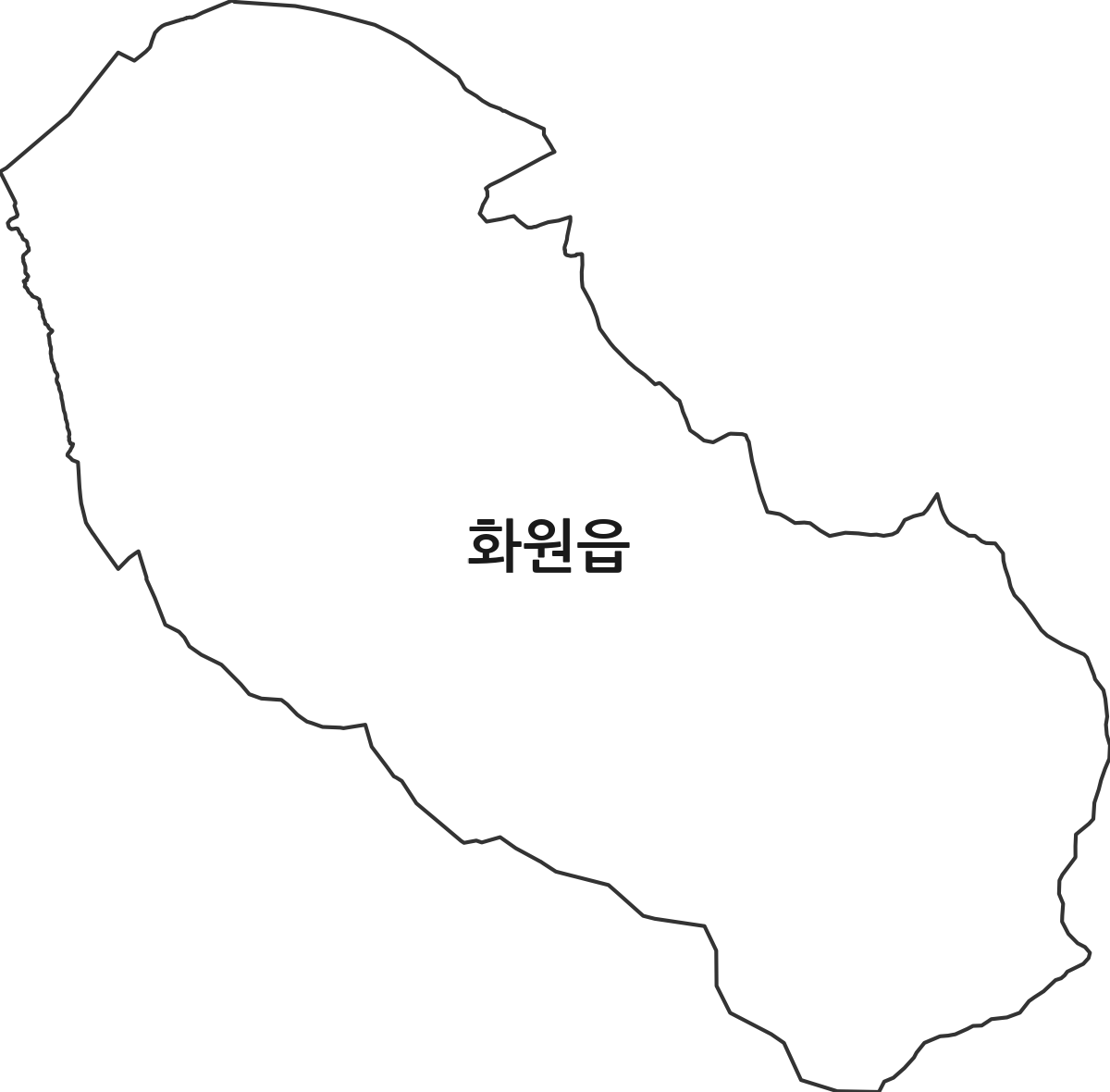 대구광역시 달성군 화원읍 법정동 행정구역 경계 지도