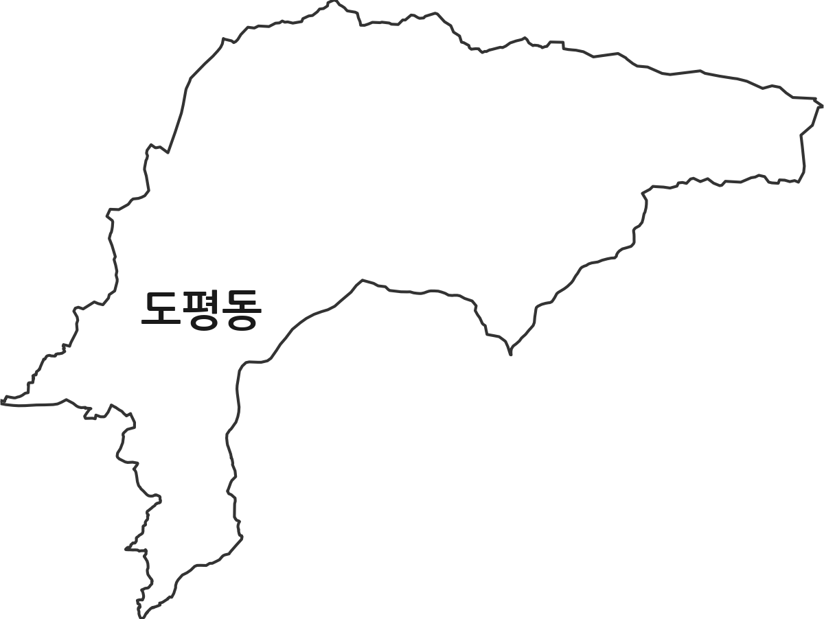 대구광역시 동구 도평동 행정동 행정구역 경계 지도