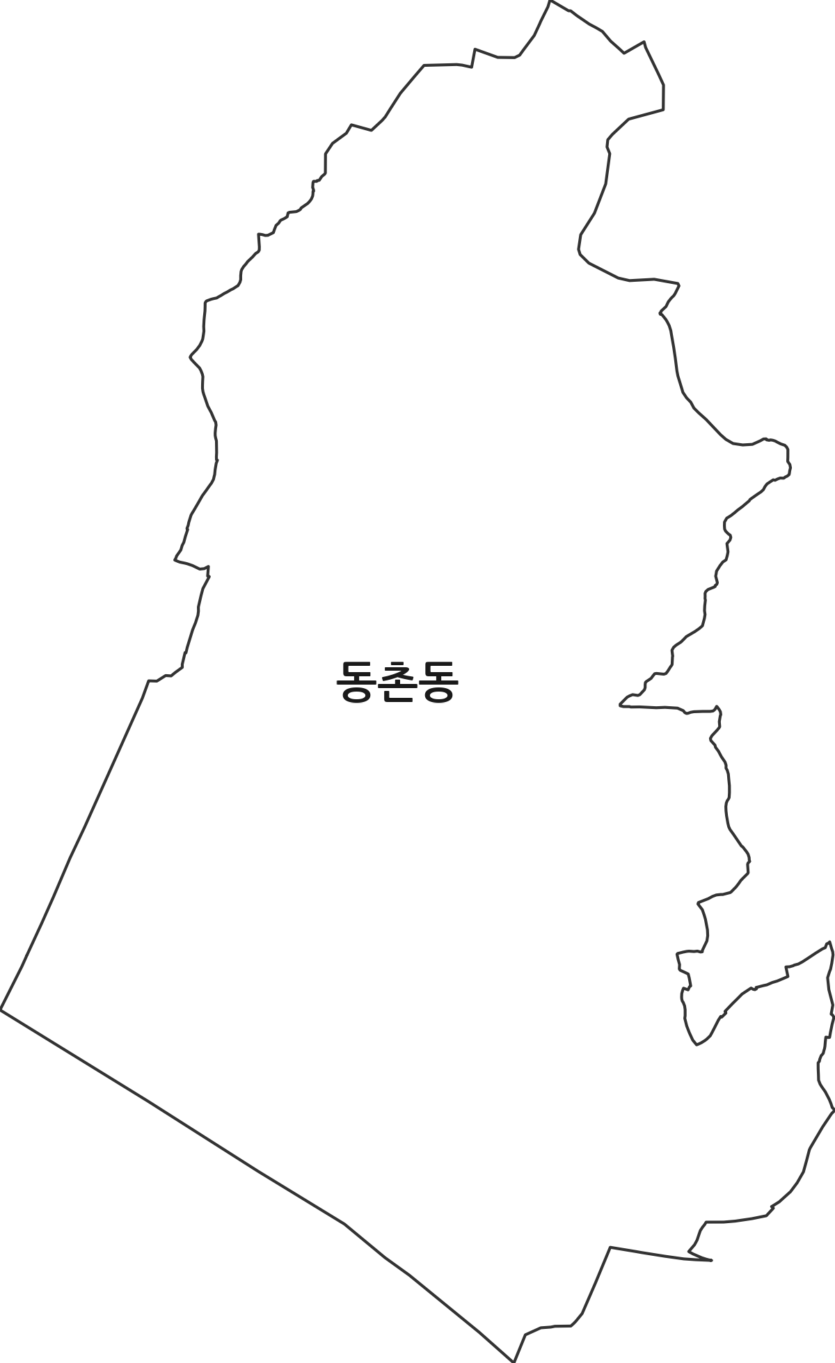 대구광역시 동구 동촌동 행정동 행정구역 경계 지도