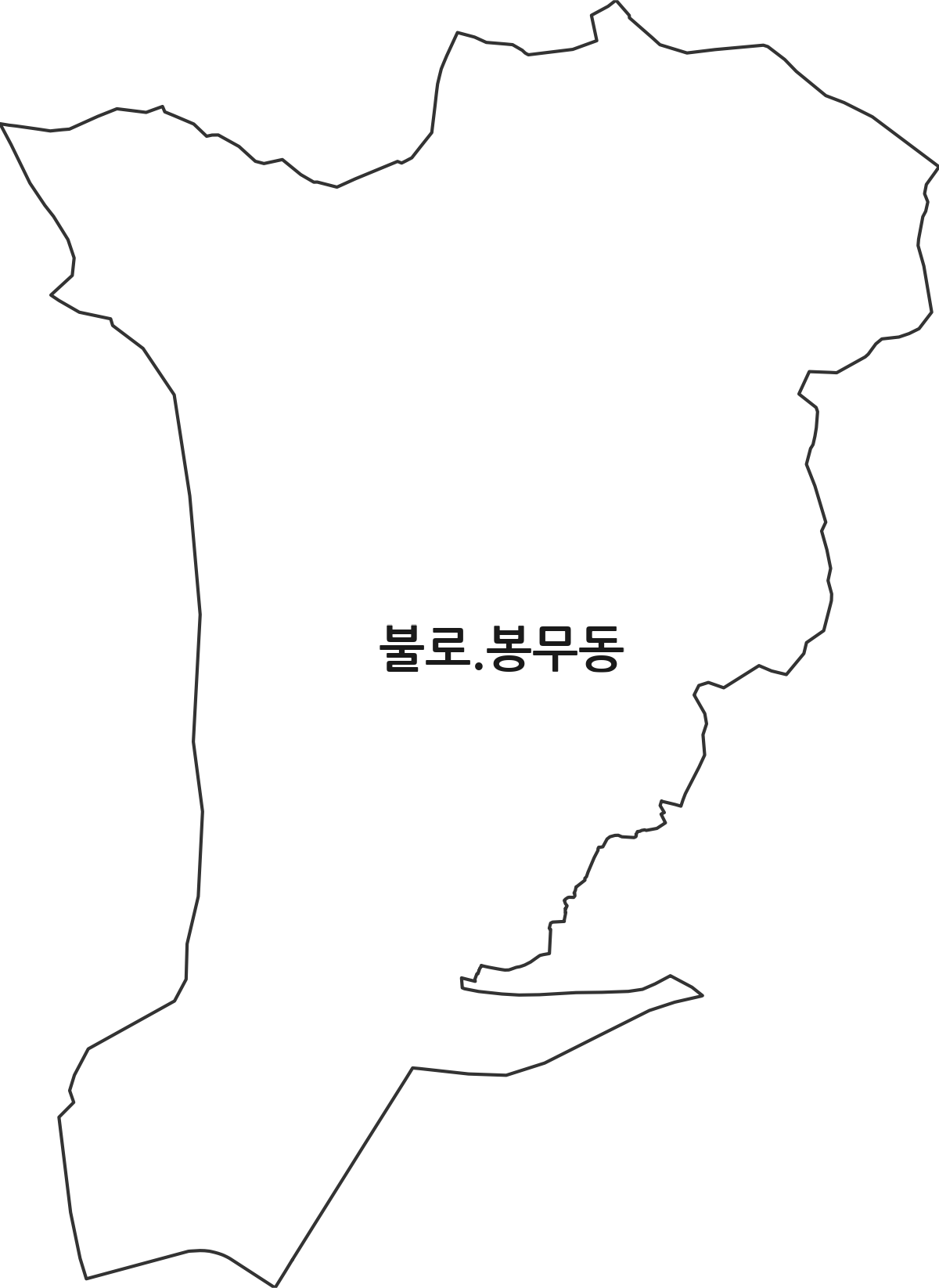 대구광역시 동구 불로.봉무동 행정동 행정구역 경계 지도