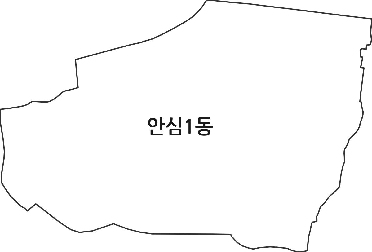 대구광역시 동구 안심1동 행정동 행정구역 경계 지도