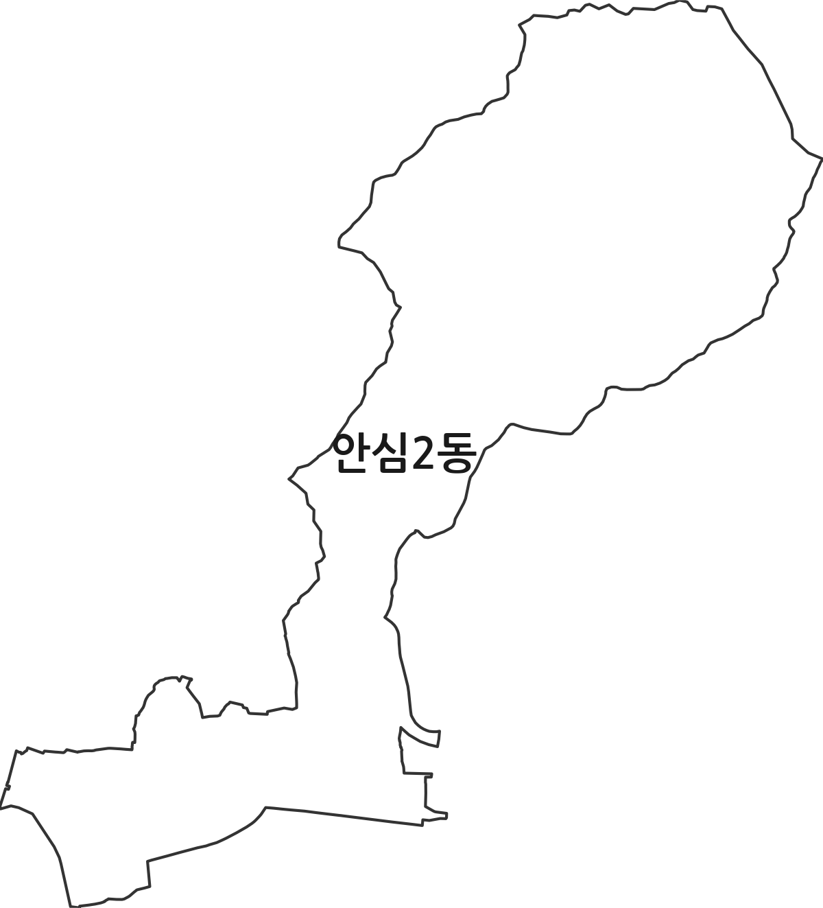 대구광역시 동구 안심2동 행정동 행정구역 경계 지도