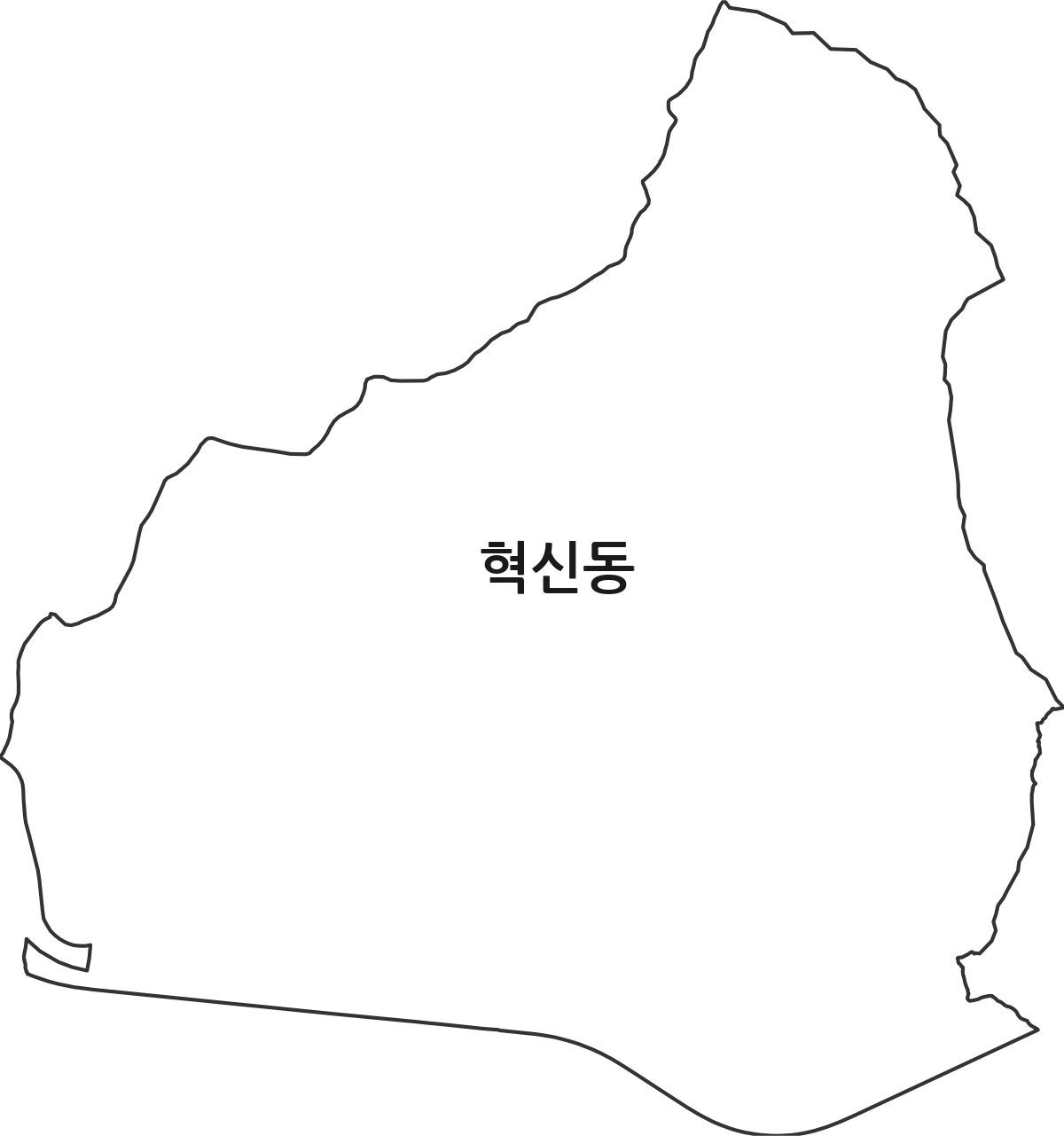 대구광역시 동구 혁신동 행정동 행정구역 경계 지도