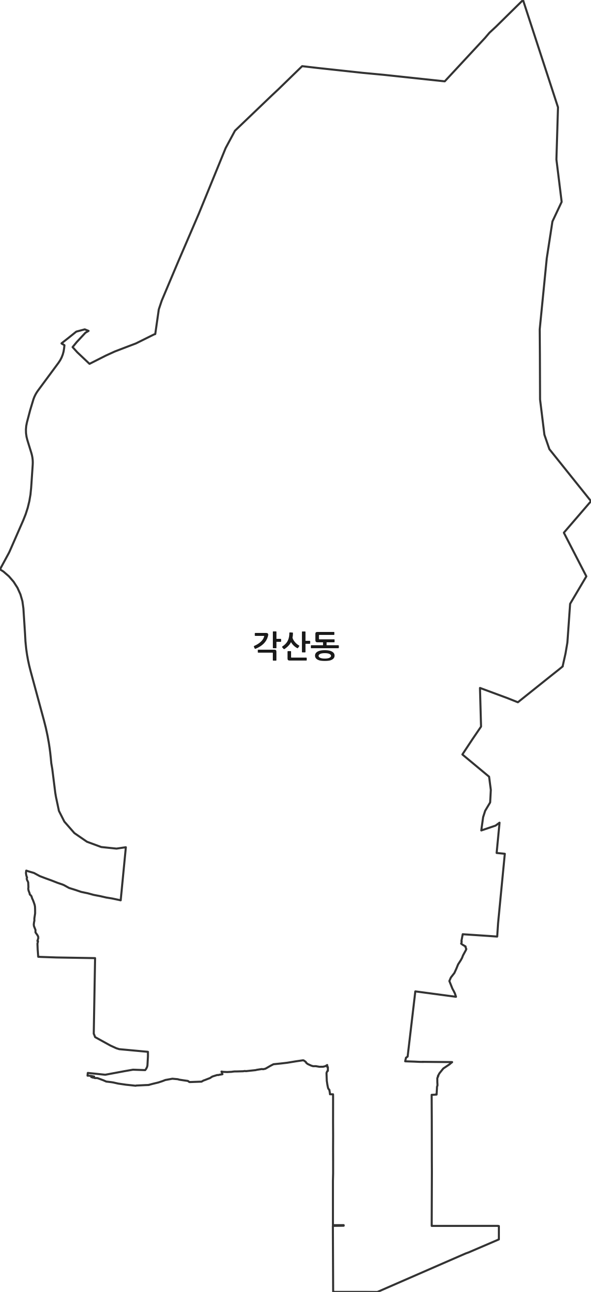 대구광역시 동구 각산동 법정동 행정구역 경계 지도