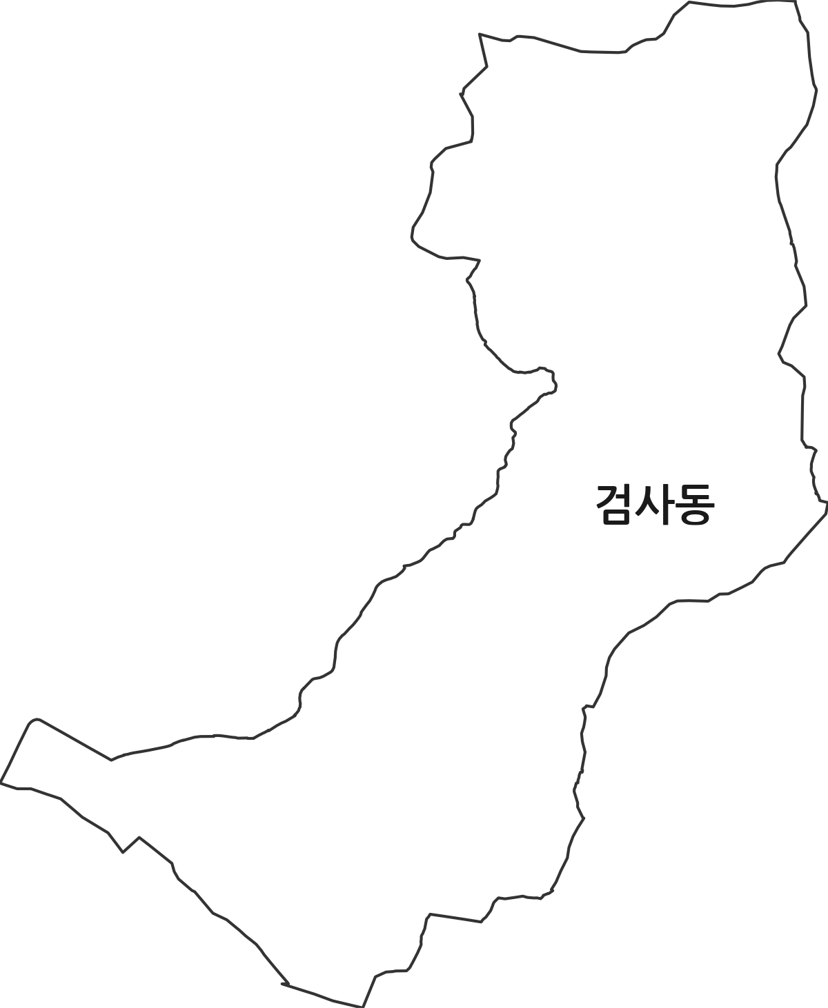 대구광역시 동구 검사동 법정동 행정구역 경계 지도