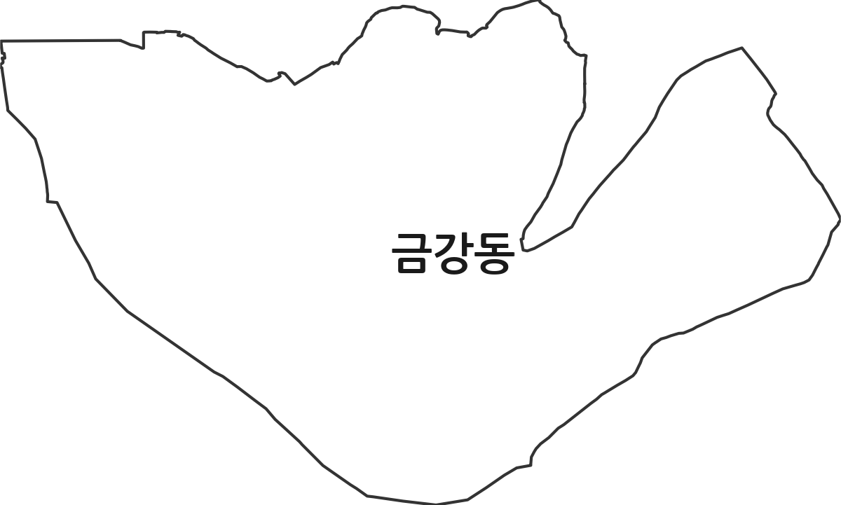 대구광역시 동구 금강동 법정동 행정구역 경계 지도
