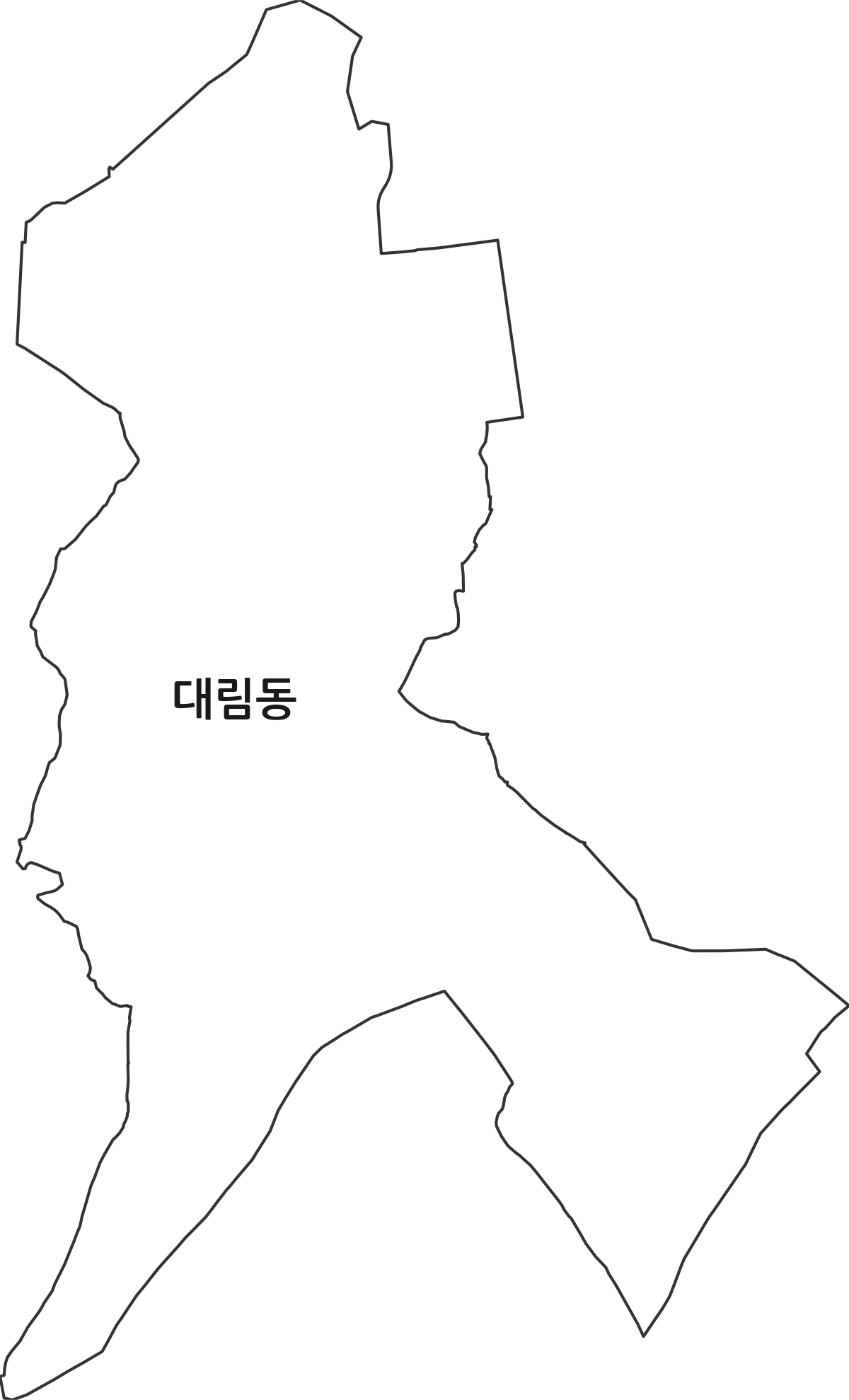 대구광역시 동구 대림동 법정동 행정구역 경계 지도