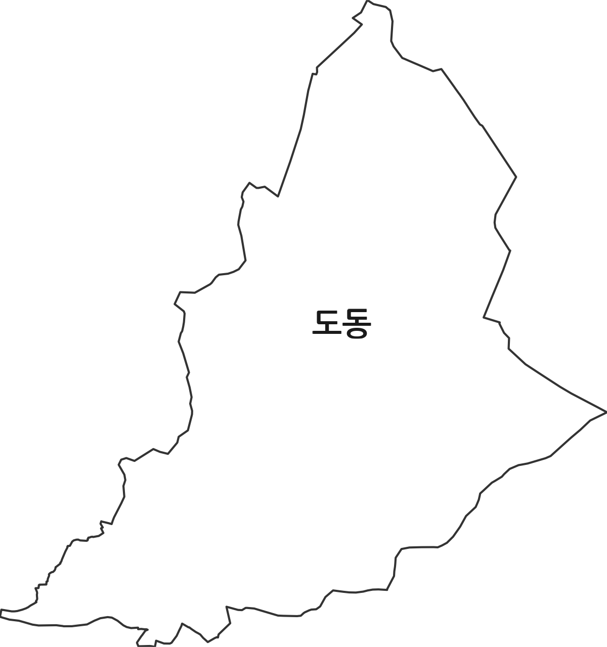 대구광역시 동구 도동 법정동 행정구역 경계 지도