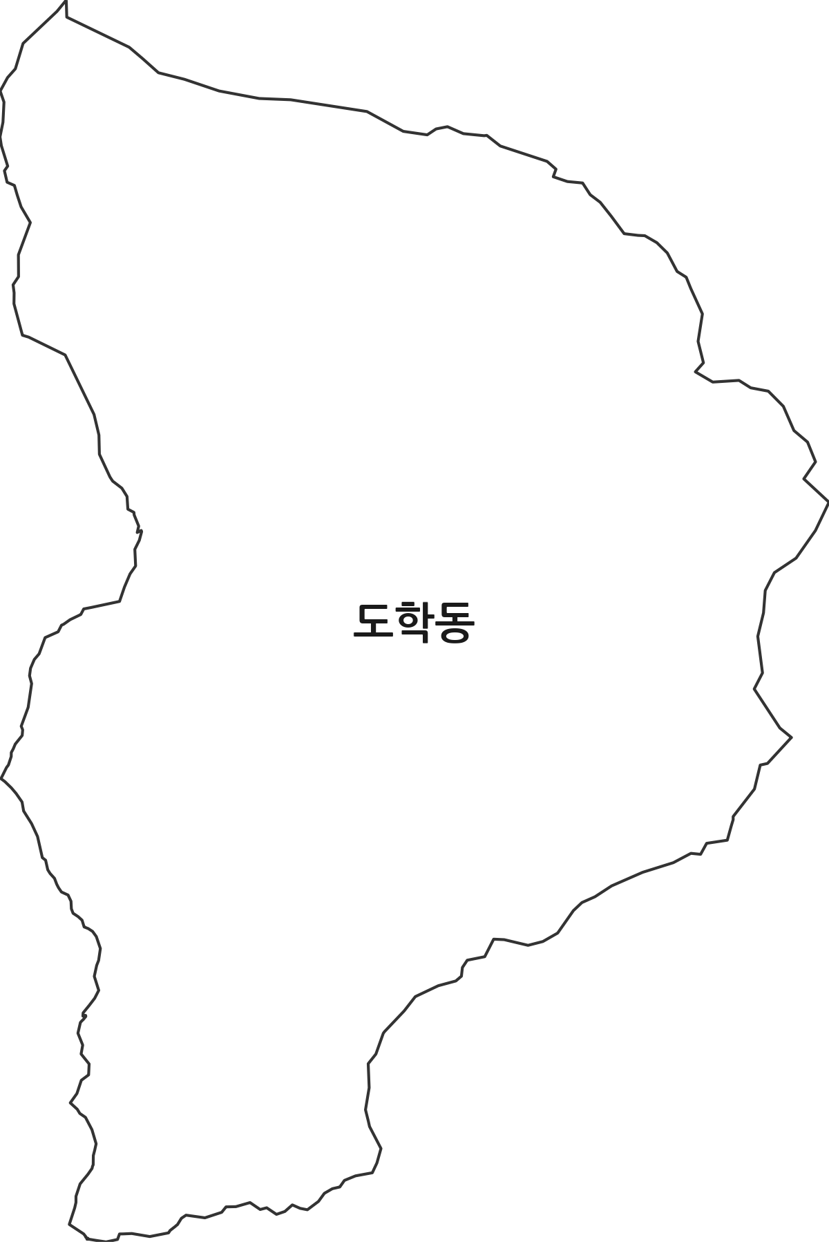 대구광역시 동구 도학동 법정동 행정구역 경계 지도