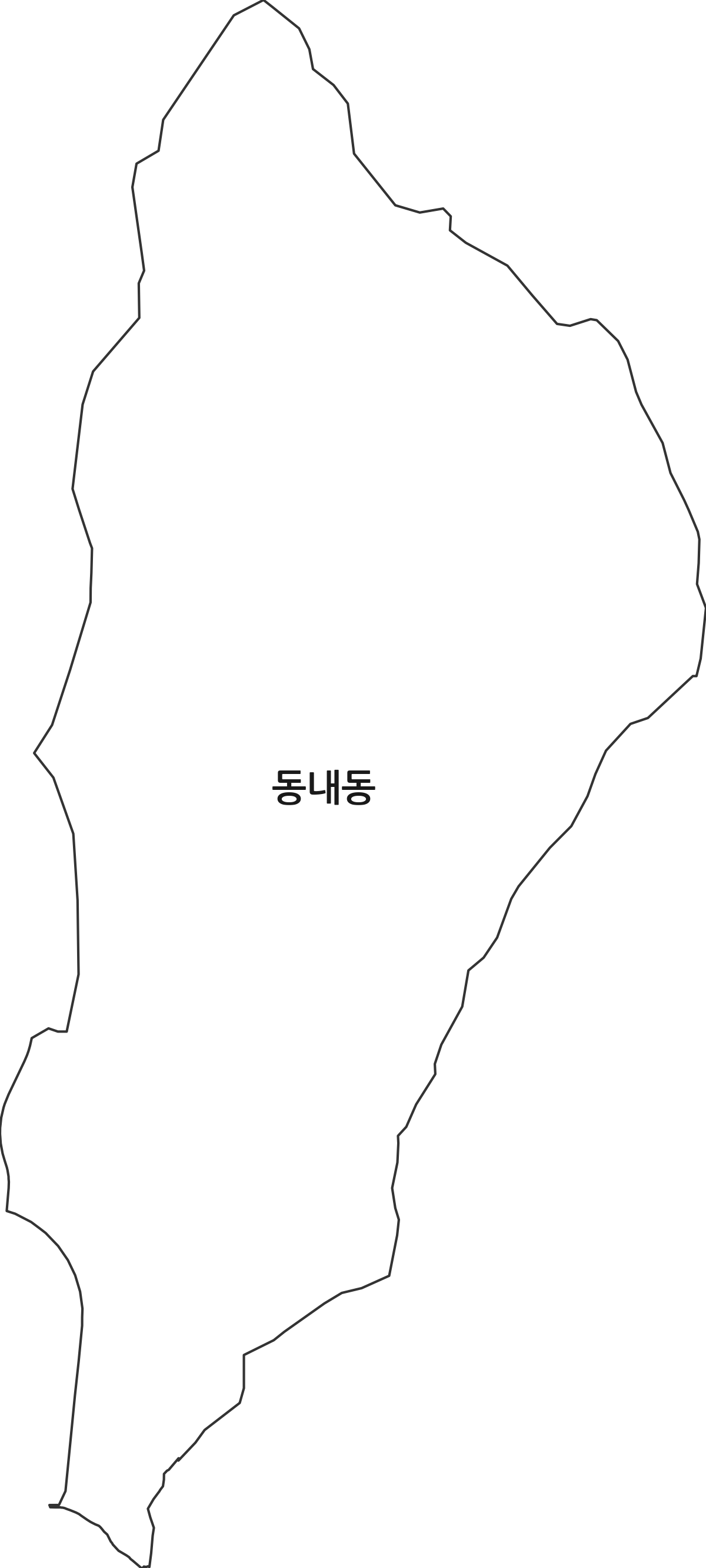 대구광역시 동구 동내동 법정동 행정구역 경계 지도