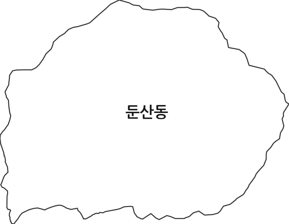 대구광역시 동구 둔산동 법정동 행정구역 경계 지도