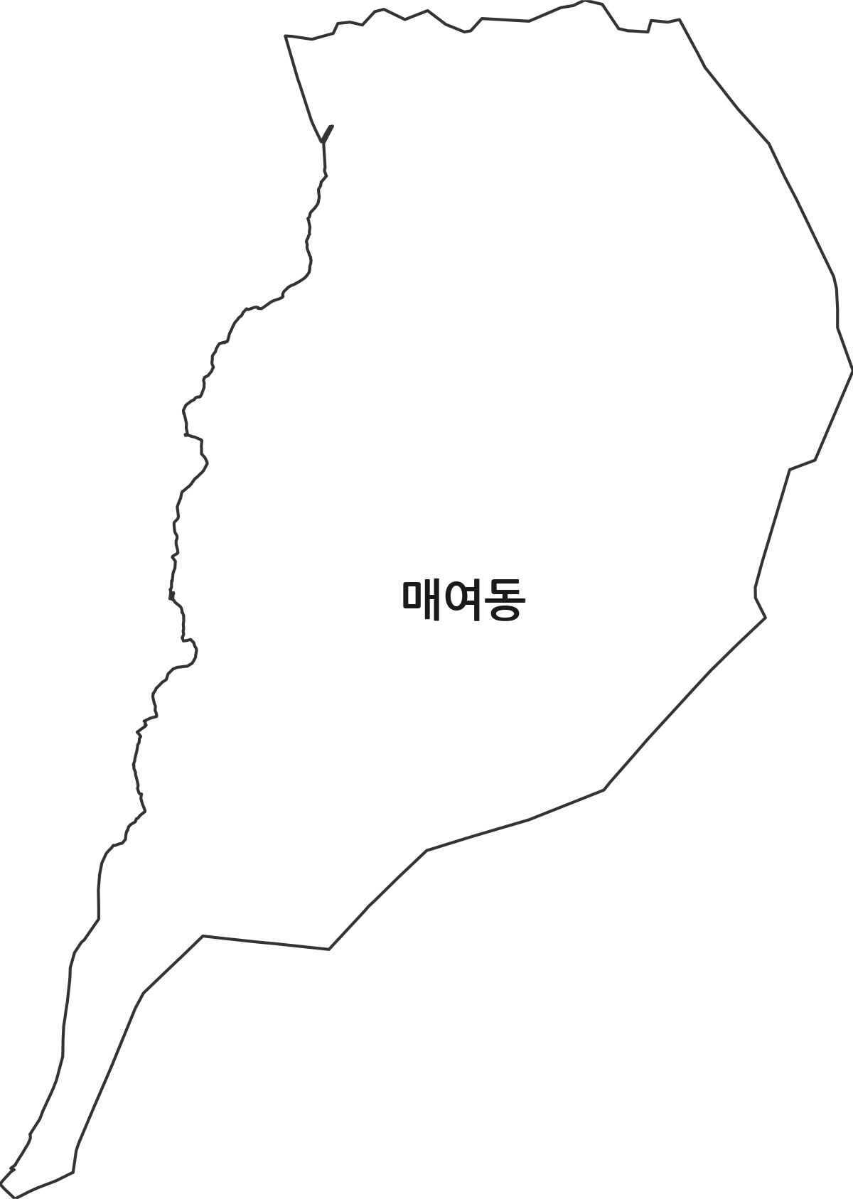 대구광역시 동구 매여동 법정동 행정구역 경계 지도
