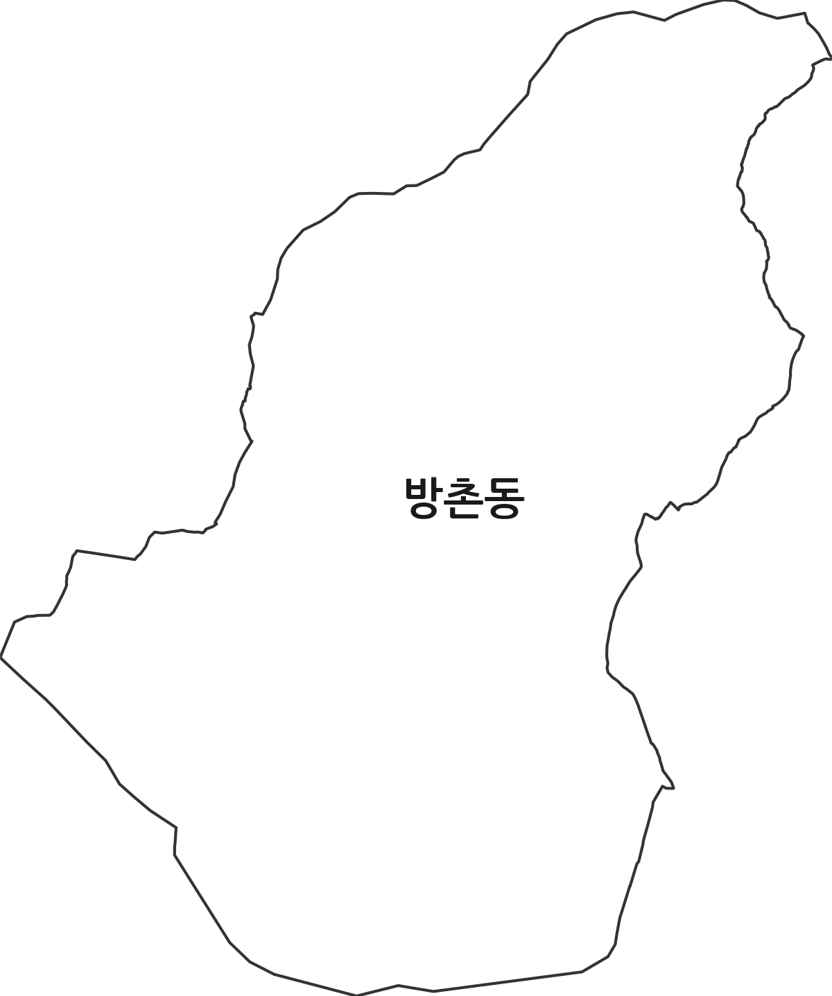 대구광역시 동구 방촌동 법정동 행정구역 경계 지도
